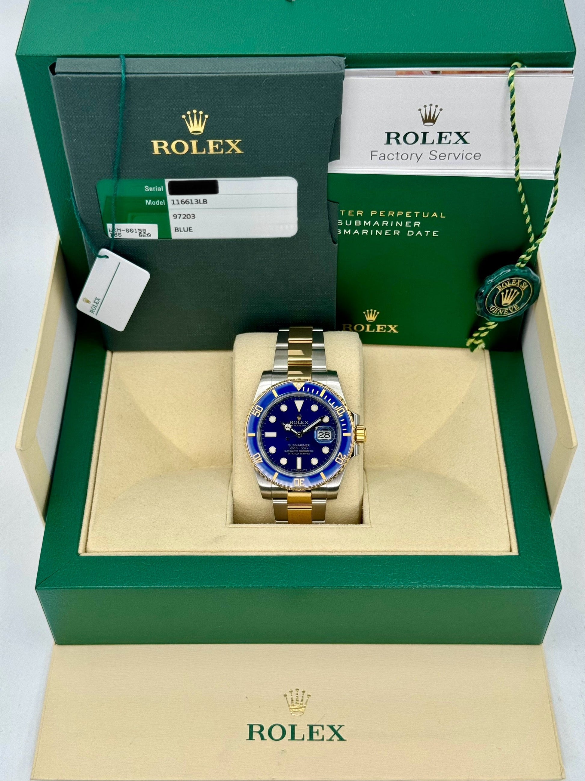 2016 Rolex Submariner "Bluesy" 40mm 116613LB Two-Tone Blue Dial - MyWatchLLC