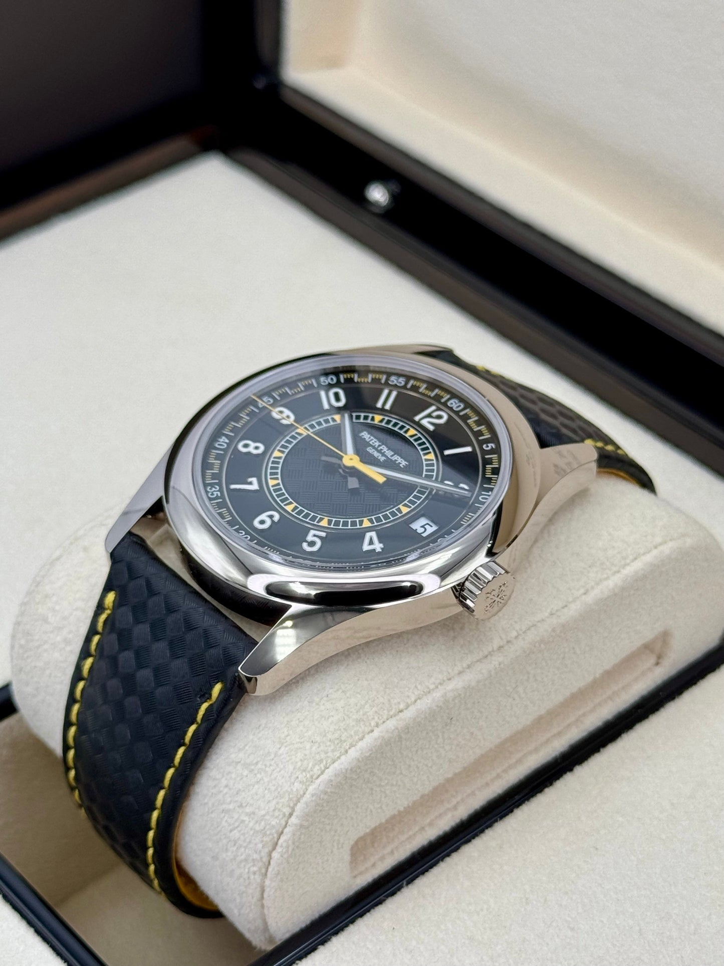 NEW 2024 Patek Philippe Calatrava 40mm 6007G White Gold Black Dial - MyWatchLLC