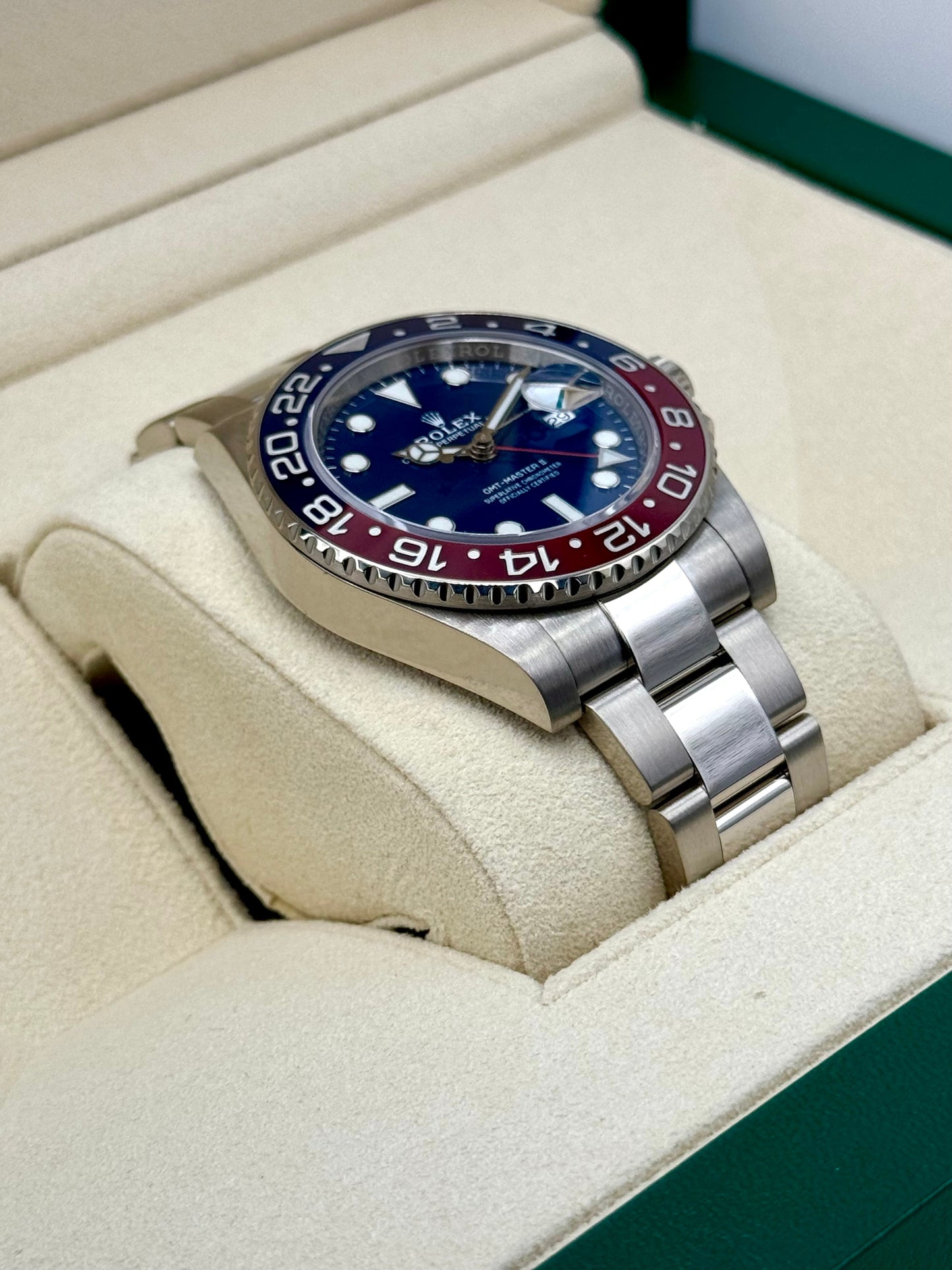 2022 Rolex GMT-Master II "Pepsi" 40mm 126719BLRO White Gold Oyster - MyWatchLLC