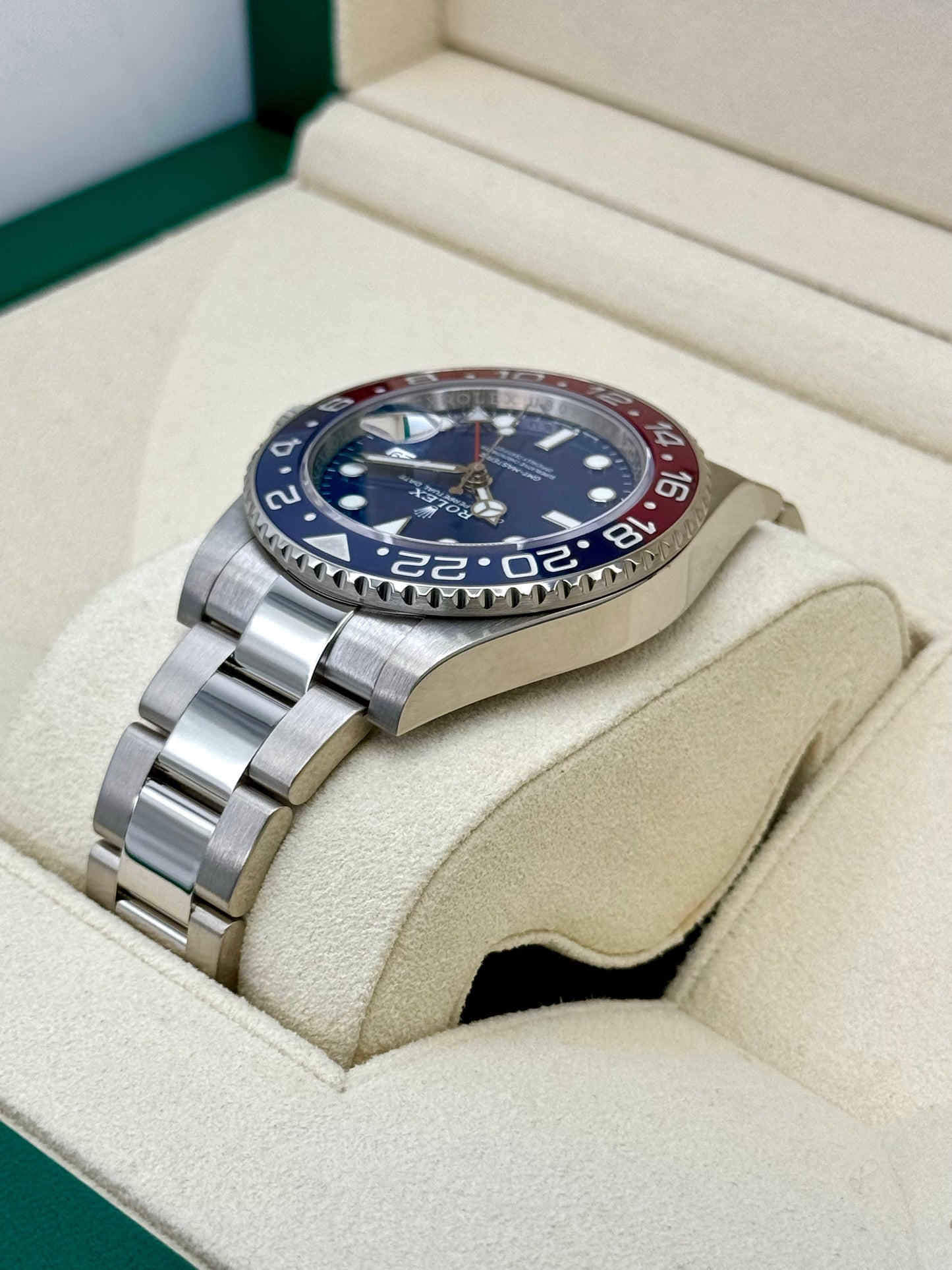 2022 Rolex GMT-Master II "Pepsi" 40mm 126719BLRO White Gold Oyster - MyWatchLLC