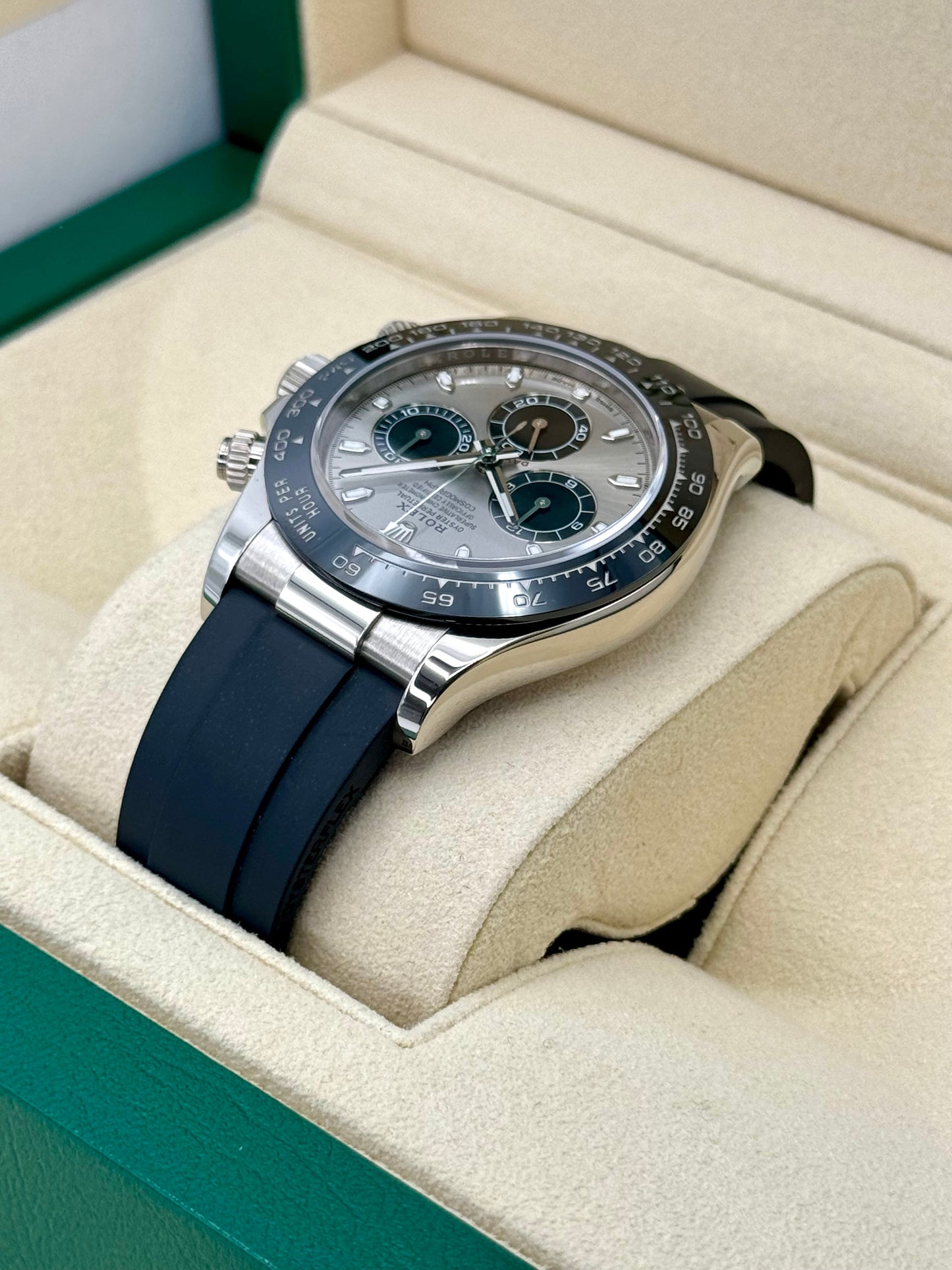 2022 Rolex Daytona 40mm 116519LN White Gold Silver Ghost Dial - MyWatchLLC