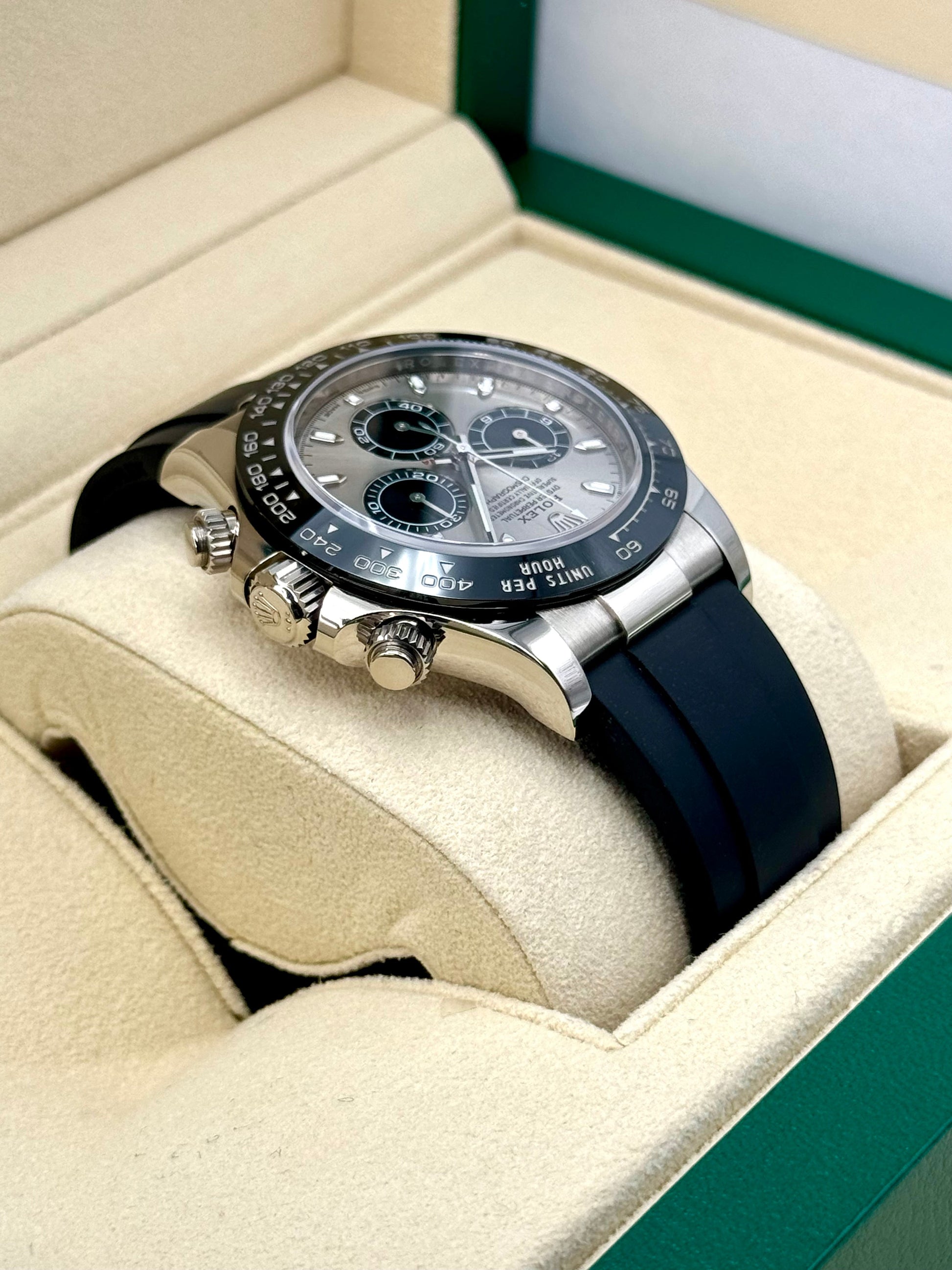 2022 Rolex Daytona 40mm 116519LN White Gold Silver Ghost Dial - MyWatchLLC