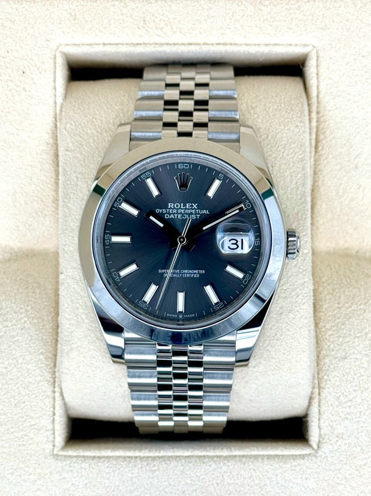 Rolex 2023 Datejust 41mm 126300 Stainless Steel Jubilee Rhodium Dial - MyWatchLLC