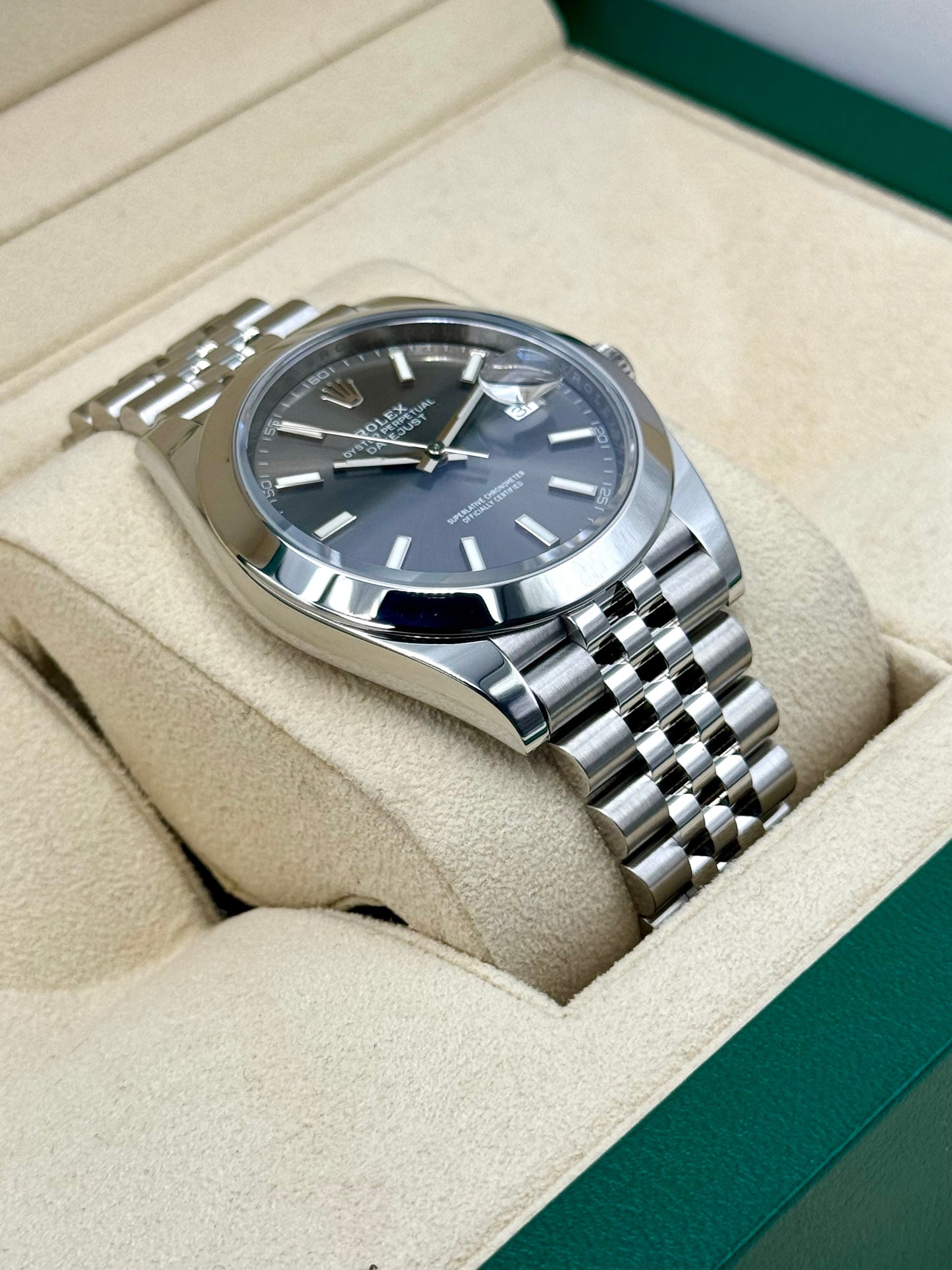 Rolex 2023 Datejust 41mm 126300 Stainless Steel Jubilee Rhodium Dial - MyWatchLLC