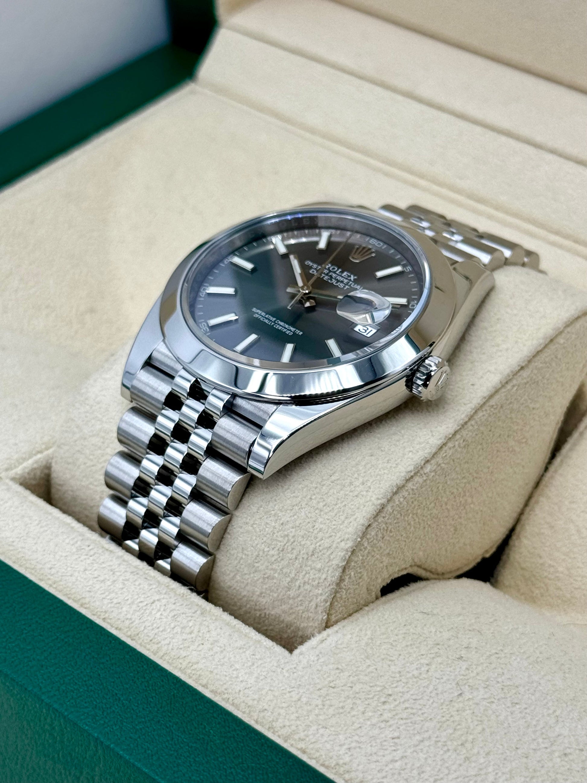 Rolex 2023 Datejust 41mm 126300 Stainless Steel Jubilee Rhodium Dial - MyWatchLLC