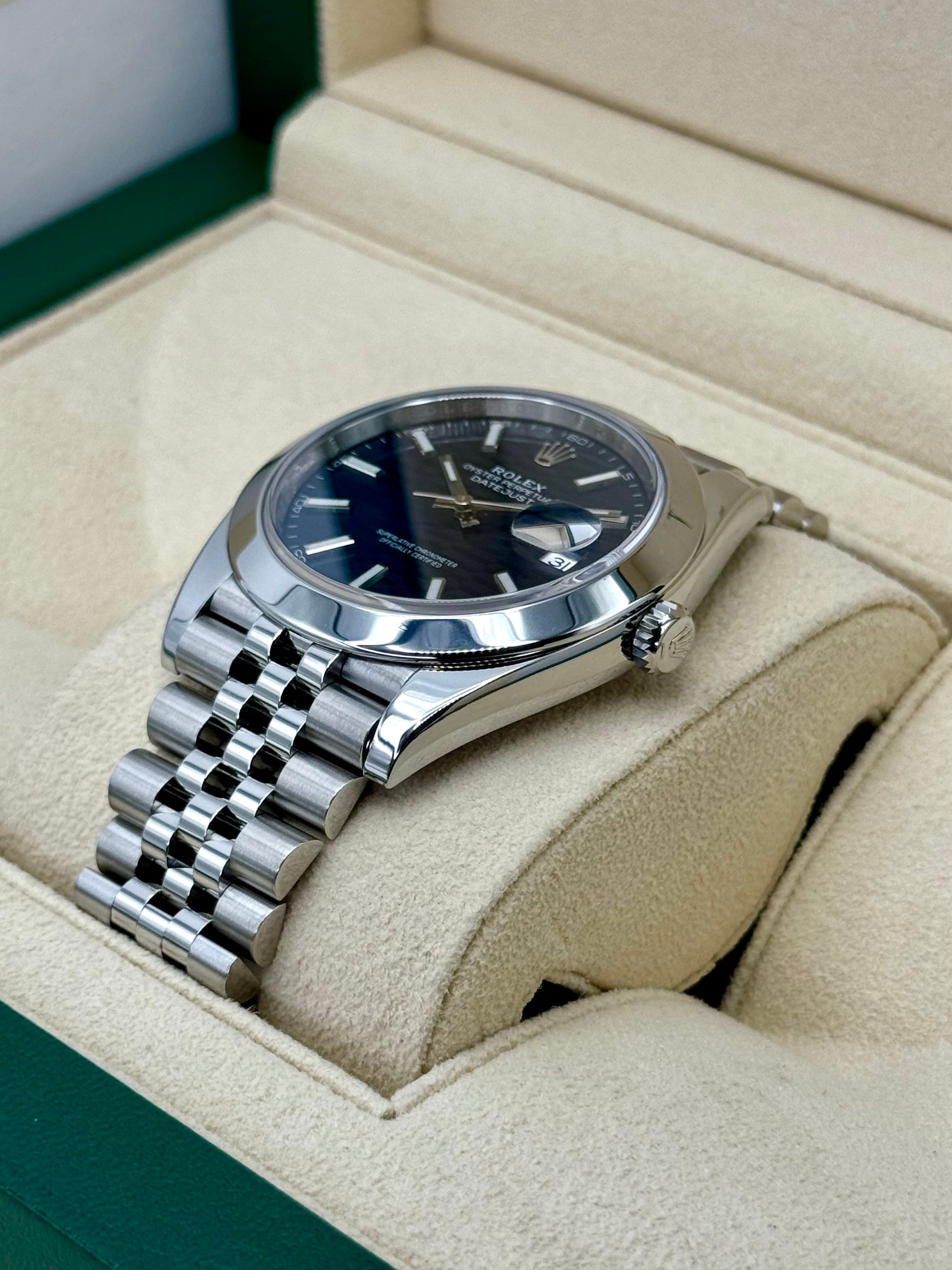 2022 Rolex Datejust 41mm 126300 Stainless Steel Jubilee Blue Motif Dial - MyWatchLLC