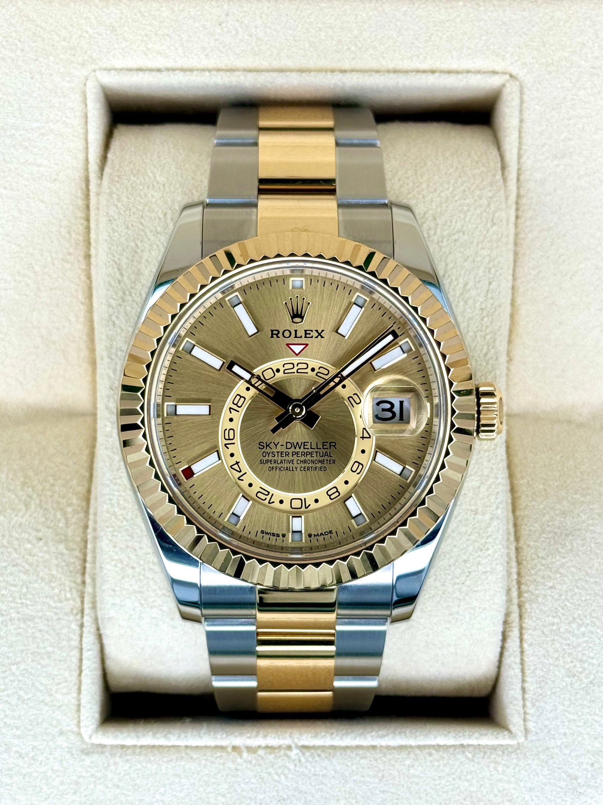 2024 Rolex Sky-Dweller 42mm 336933 Oyster Champagne Dial - MyWatchLLC