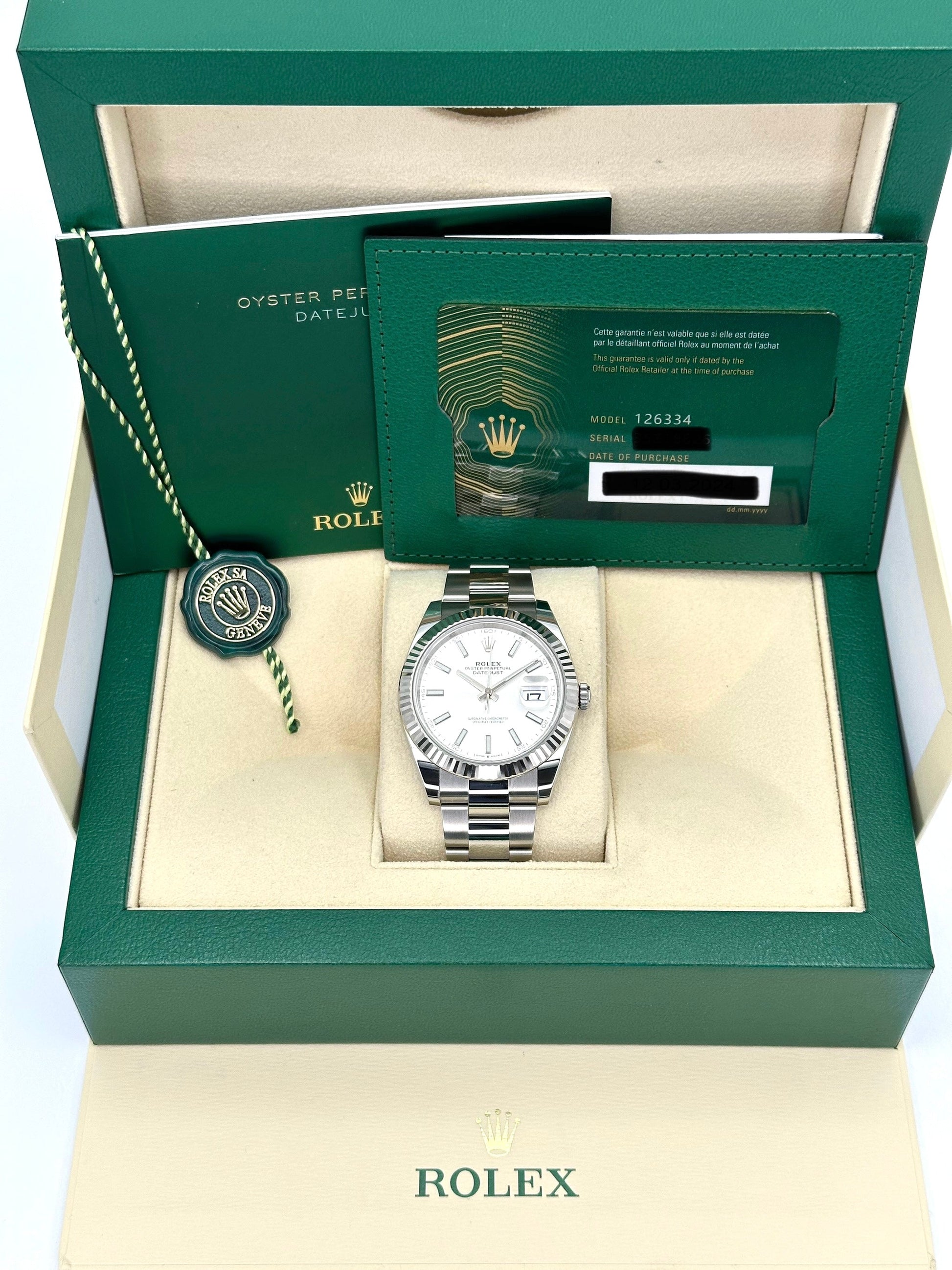 NEW 2024 Rolex Datejust 41mm 126334 Stainless Steel Oyster Silver Dial - MyWatchLLC