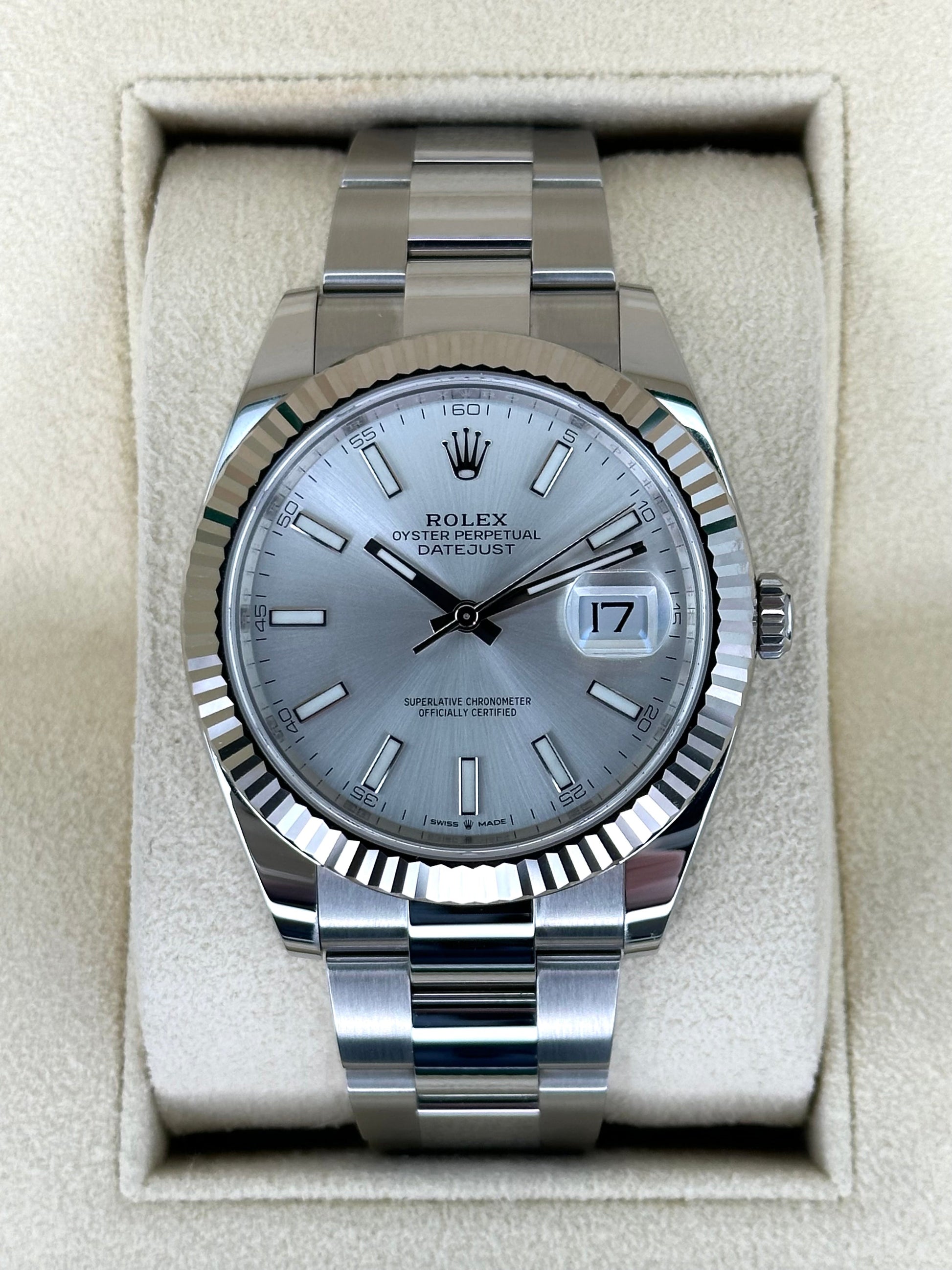 NEW 2024 Rolex Datejust 41mm 126334 Stainless Steel Oyster Silver Dial - MyWatchLLC