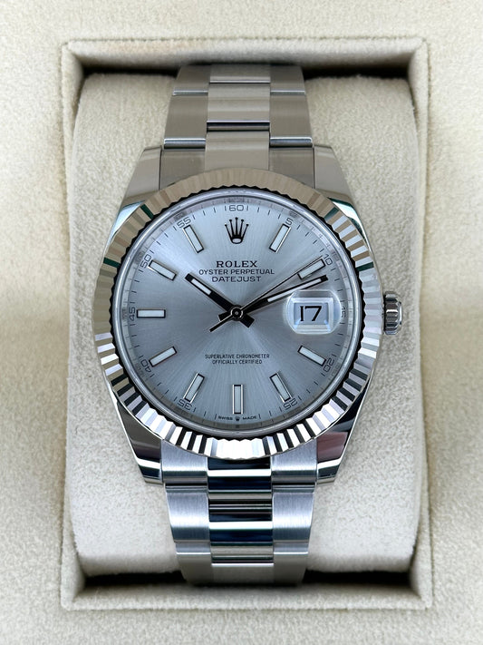 NEW 2024 Rolex Datejust 41mm 126334 Stainless Steel Oyster Silver Dial - MyWatchLLC