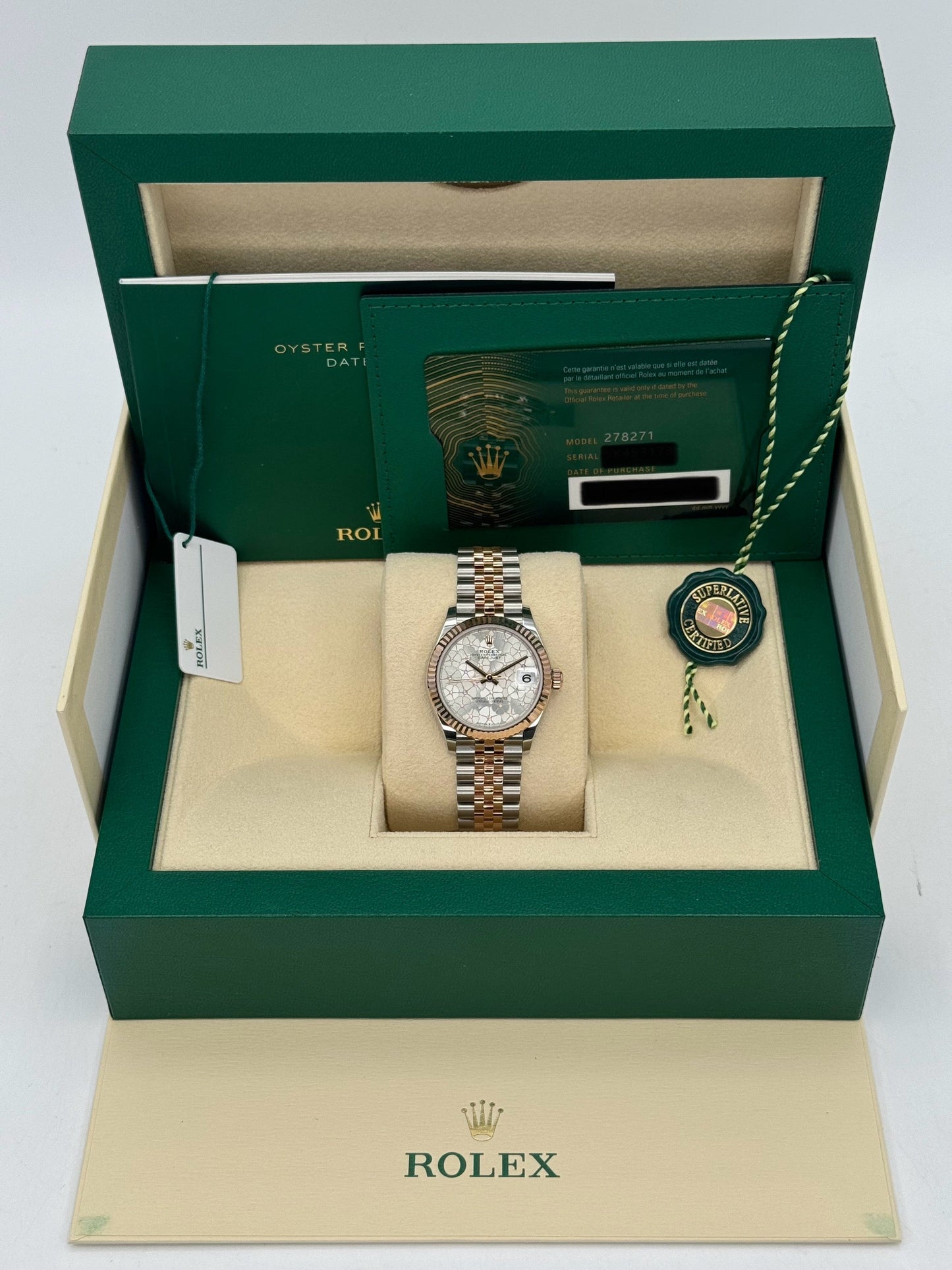 NEW 2024 Rolex Ladies Datejust 31mm 278271 Jubilee Floral Motif Dial - MyWatchLLC