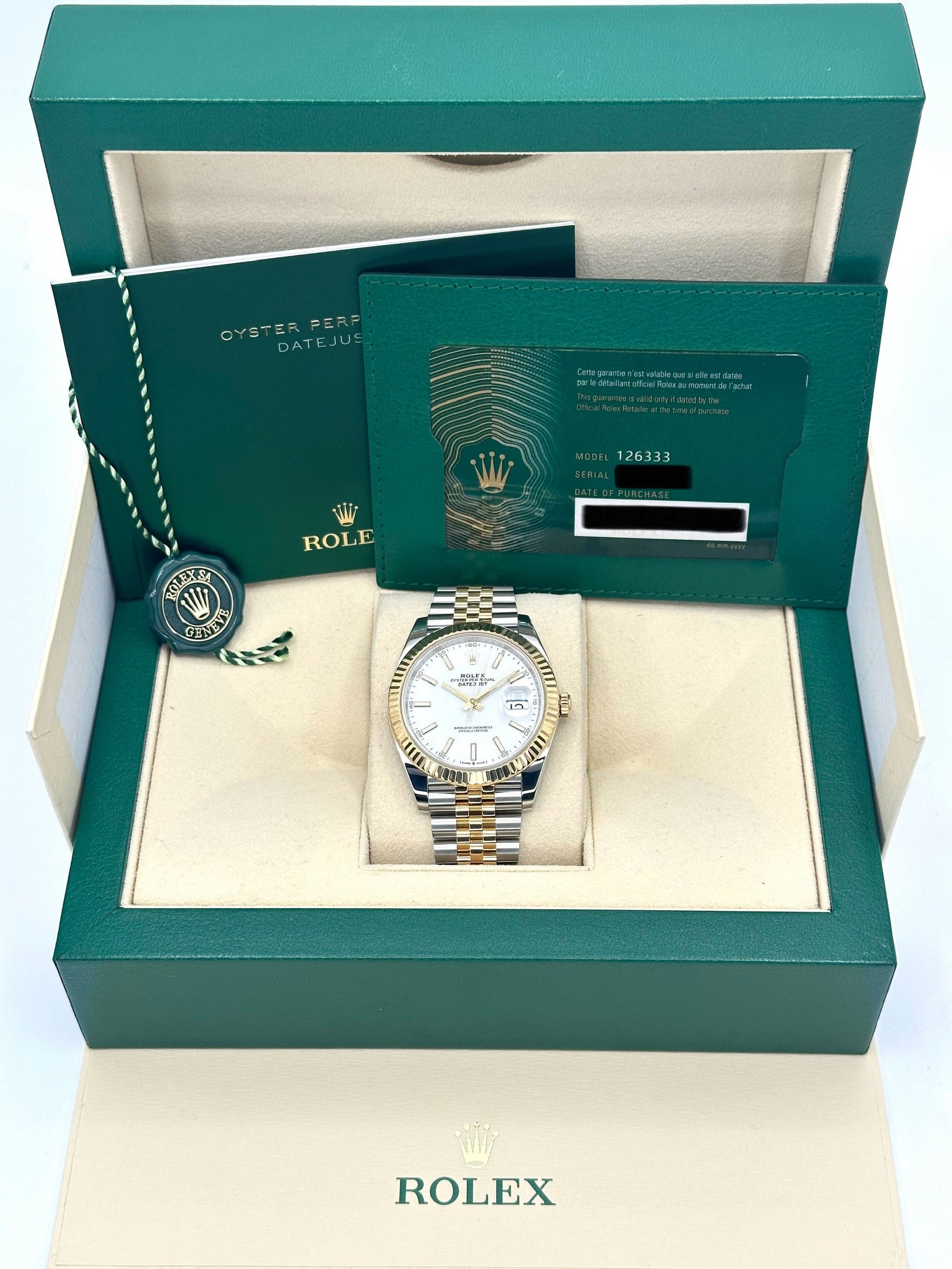 2022 Rolex Datejust 41mm 126333 Two-Tone Jubilee White Dial - MyWatchLLC