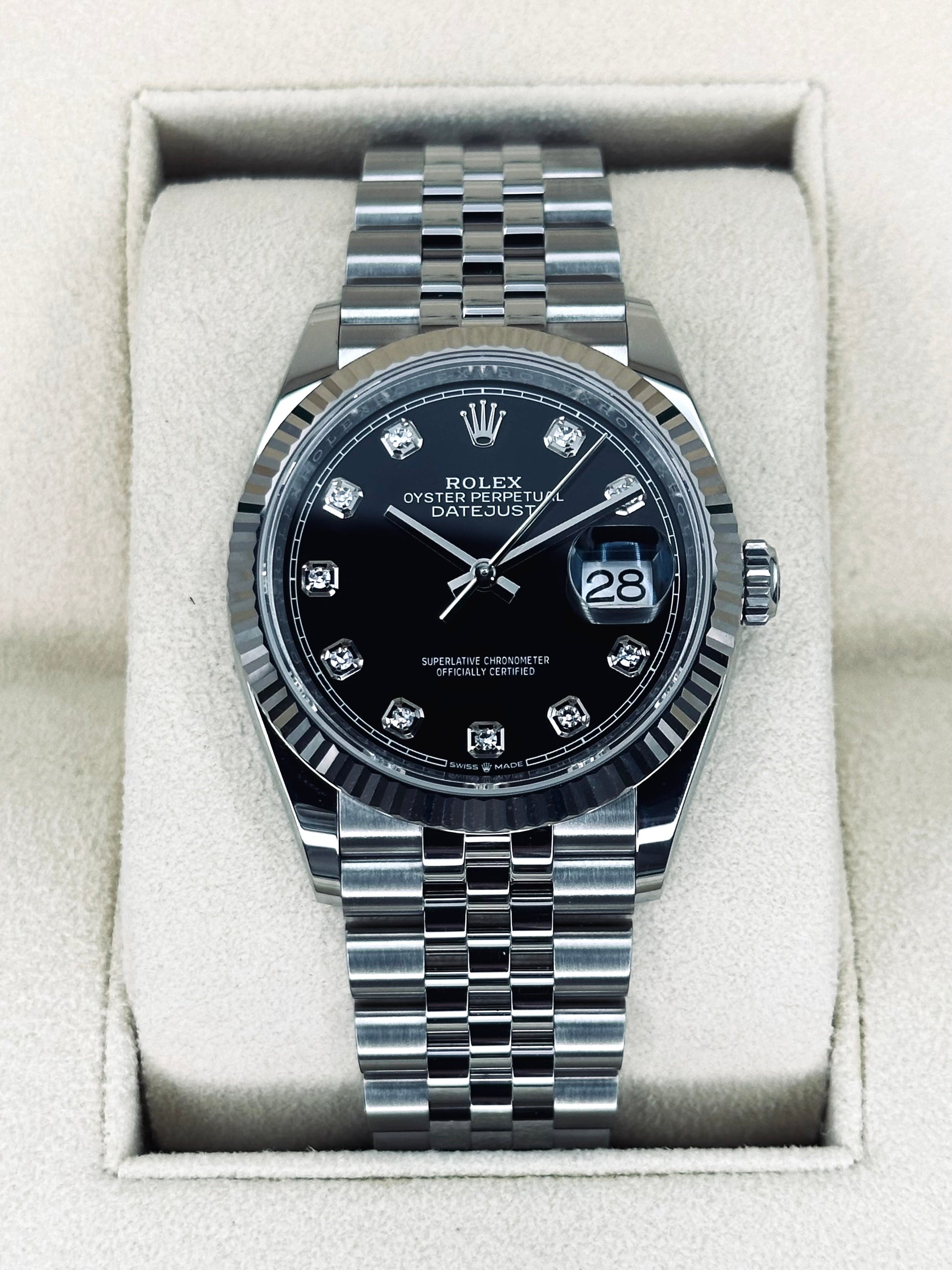 NEW 2024 Rolex Datejust 36mm 126234 Jubilee Black Diamond Dial - MyWatchLLC