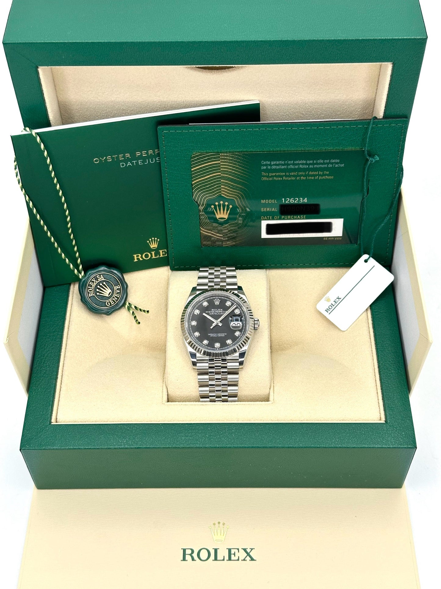 NEW 2024 Rolex Datejust 36mm 126234 Jubilee Black Diamond Dial - MyWatchLLC
