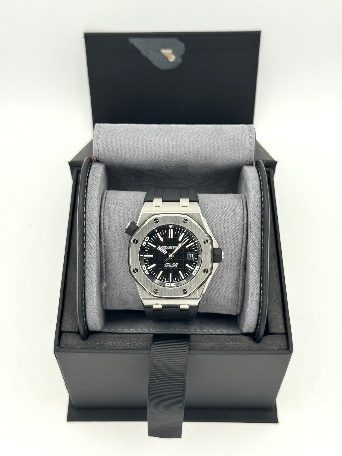 Audemars Piguet Royal Oak Offshore Scuba 15710ST Black Waffle Dial - MyWatchLLC
