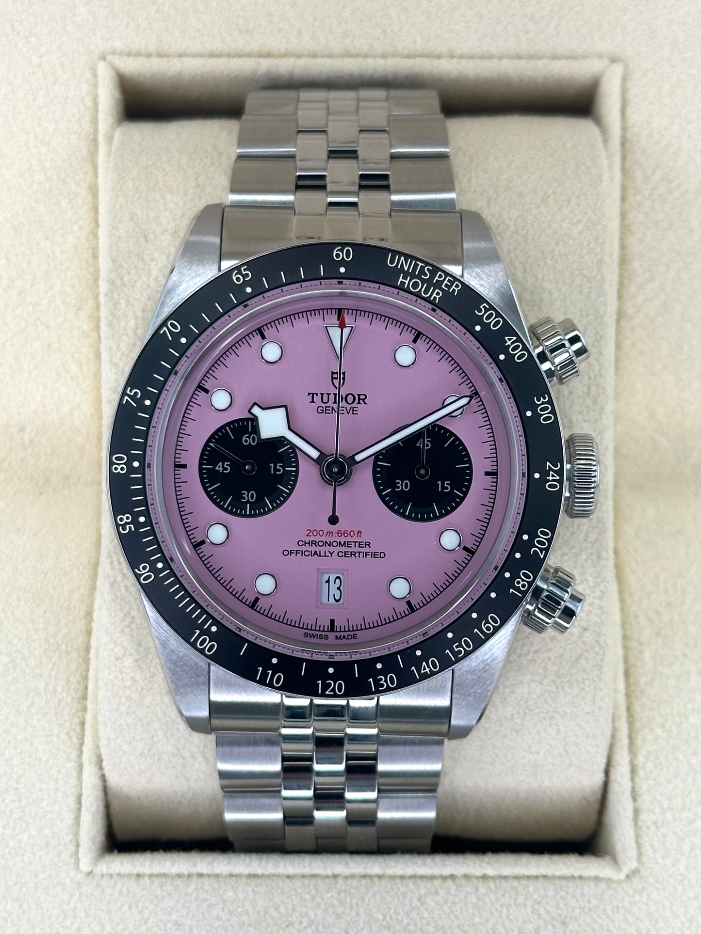 NEW 2024 Tudor Black Bay Chrono 41mm 79360N Stainless Steel Pink Dial - MyWatchLLC