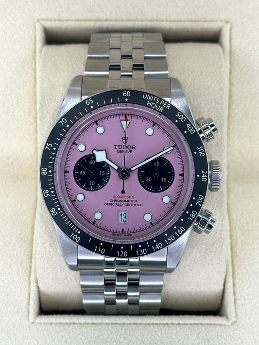NEW 2024 Tudor Black Bay Chrono 41mm 79360N Stainless Steel Pink Dial - MyWatchLLC