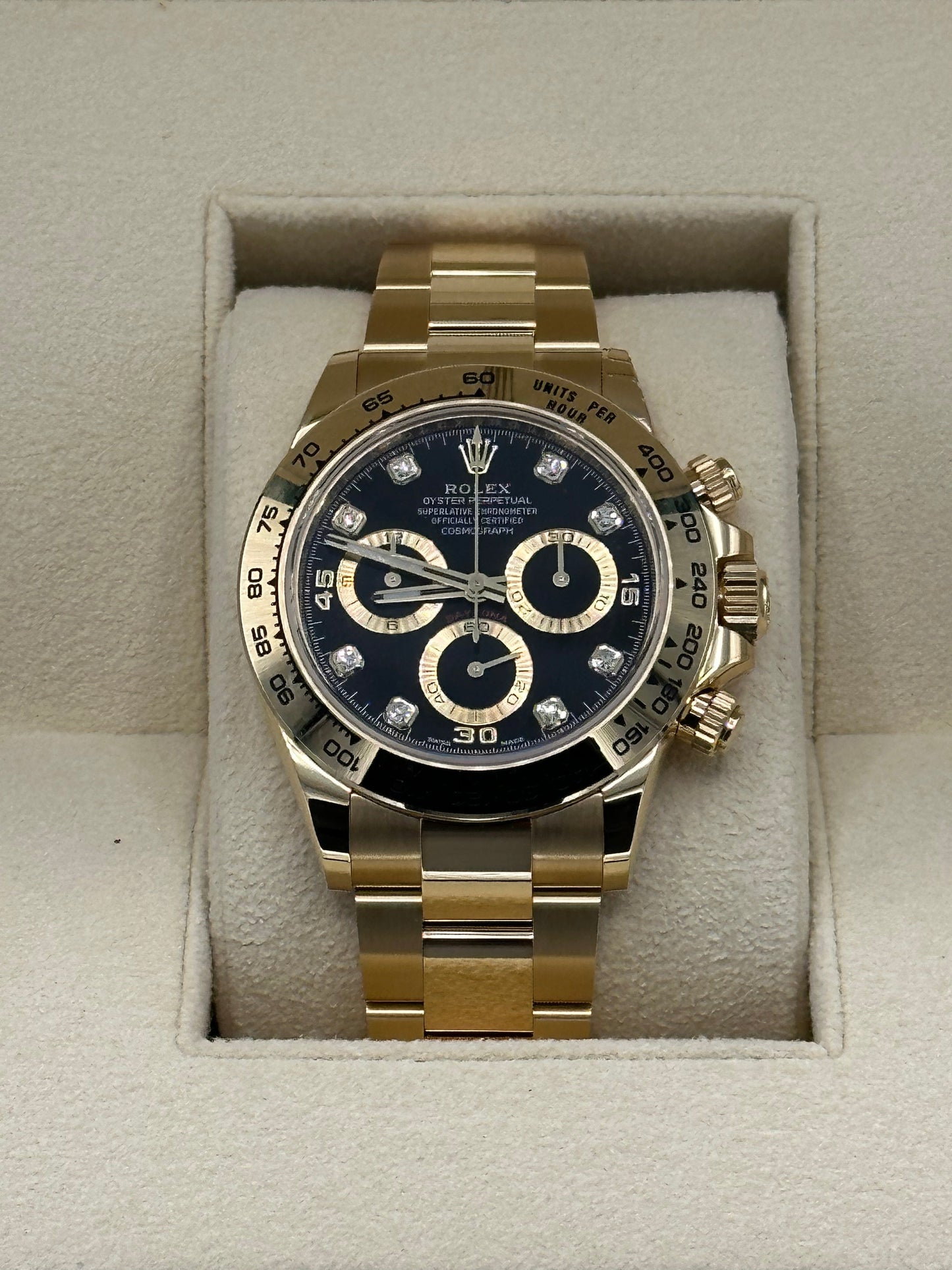 2023 Rolex Daytona 116508 Gold Black Diamond Dial - MyWatchLLC