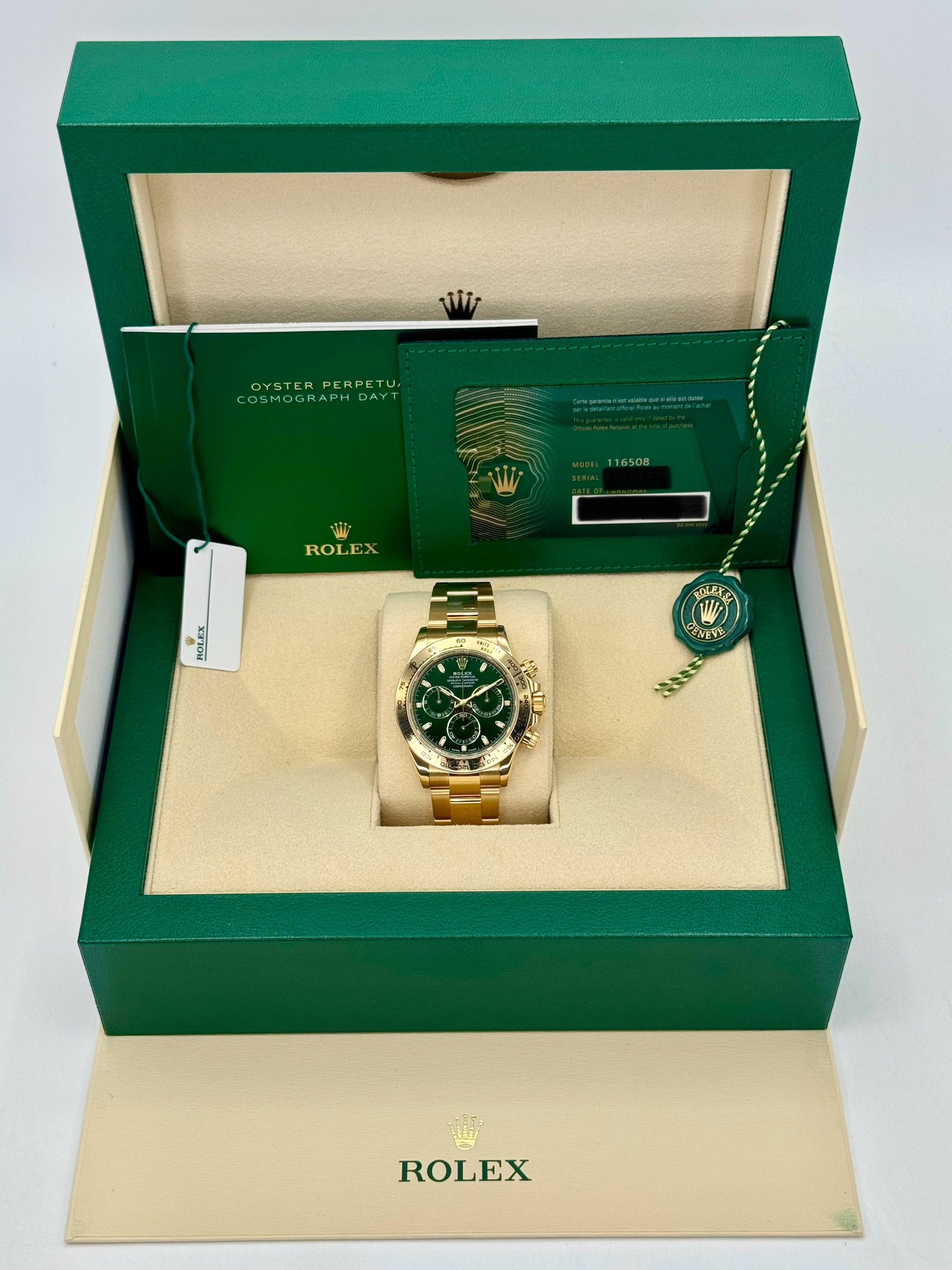 2022 Rolex Daytona "John Mayer" 40mm 116508 Yellow Gold Green Dial - MyWatchLLC