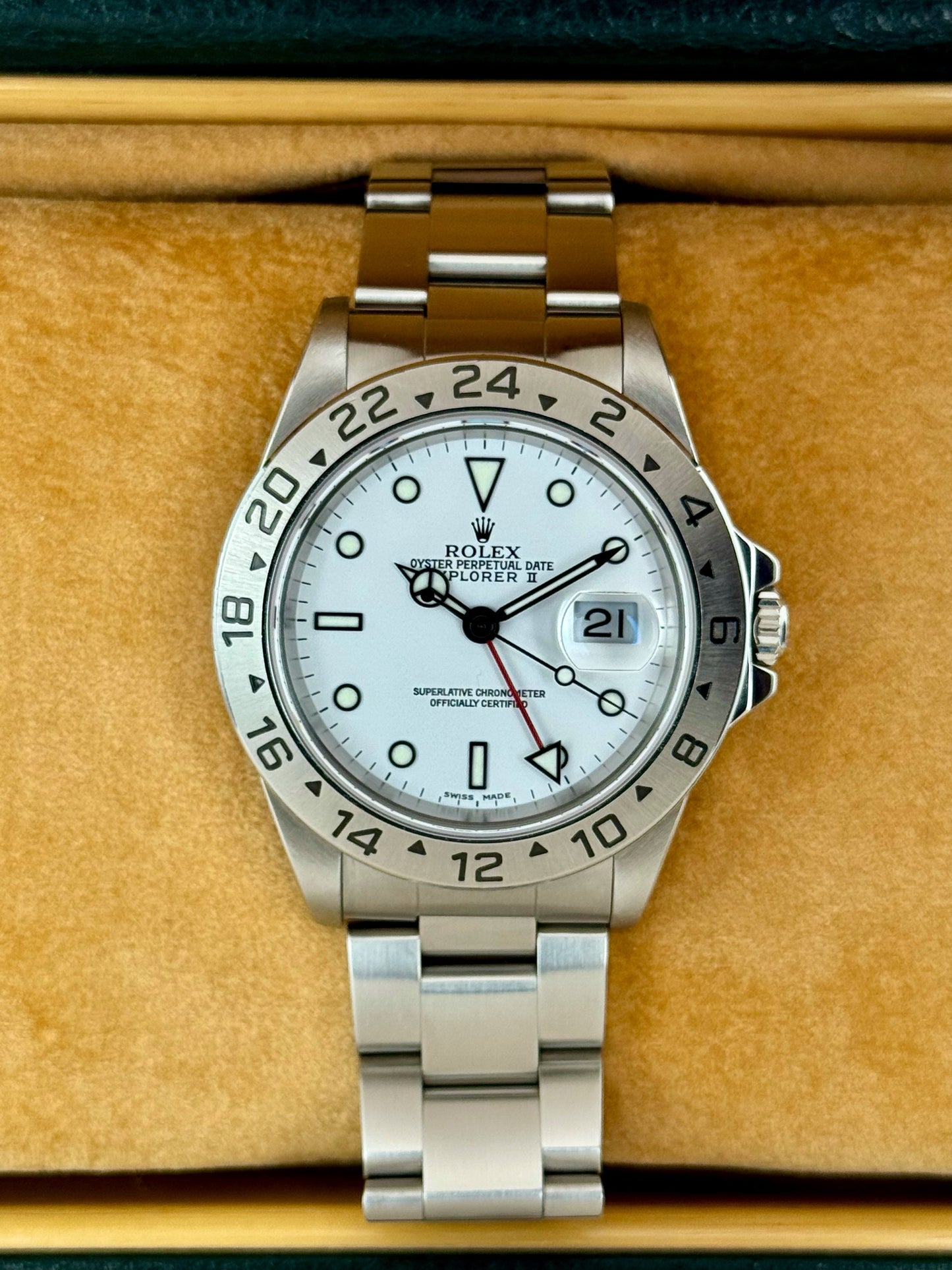 2000 Rolex Explorer II 40mm 16570 Stainless Steel Polar White Dial - MyWatchLLC