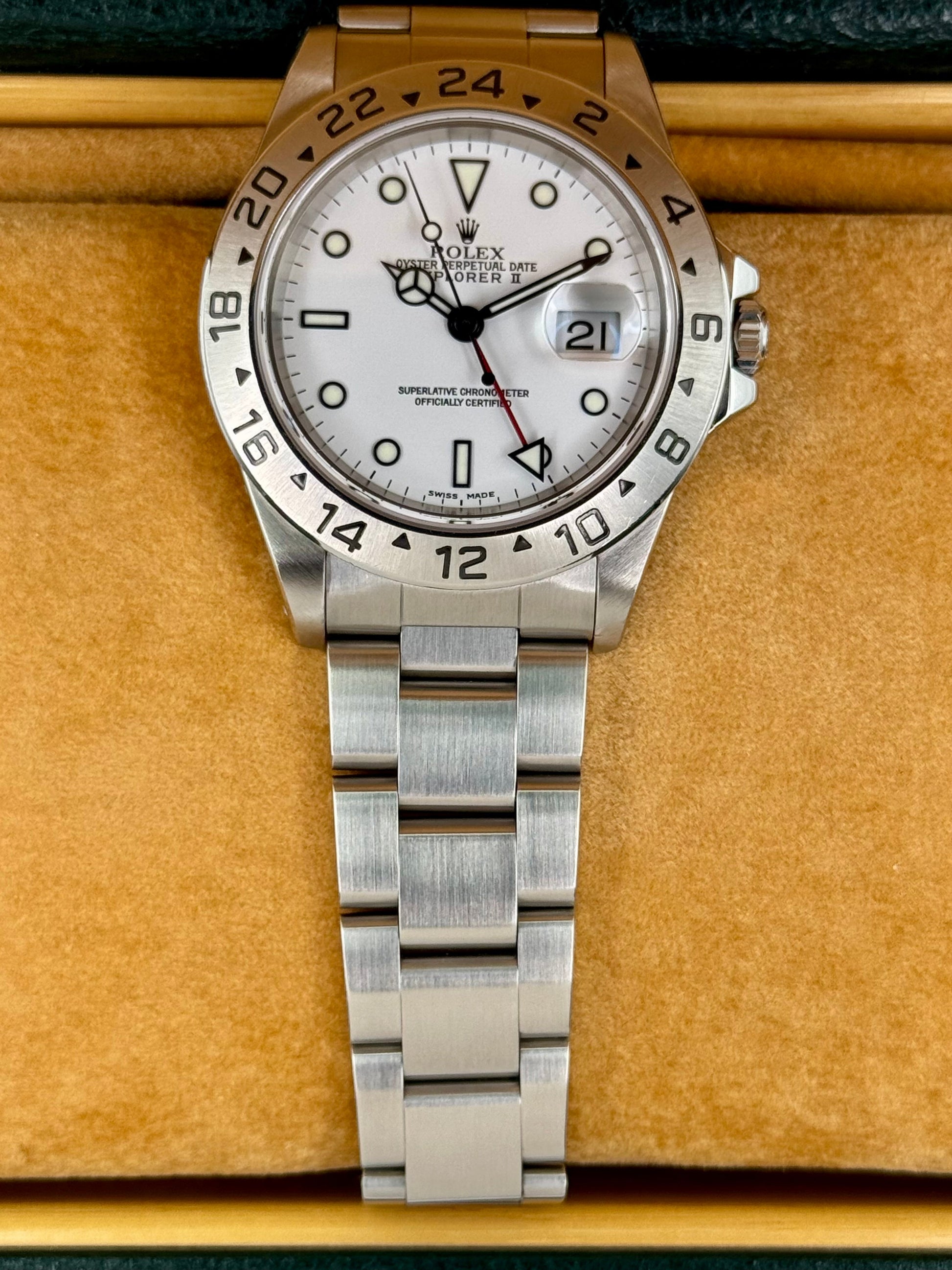 2000 Rolex Explorer II 40mm 16570 Stainless Steel Polar White Dial - MyWatchLLC