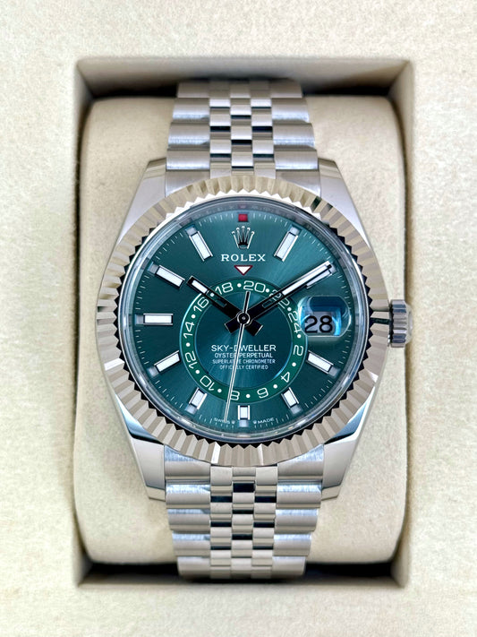 NEW 2025 Rolex Sky-Dweller 42mm 336934 Jubilee Green Dial - MyWatchLLC