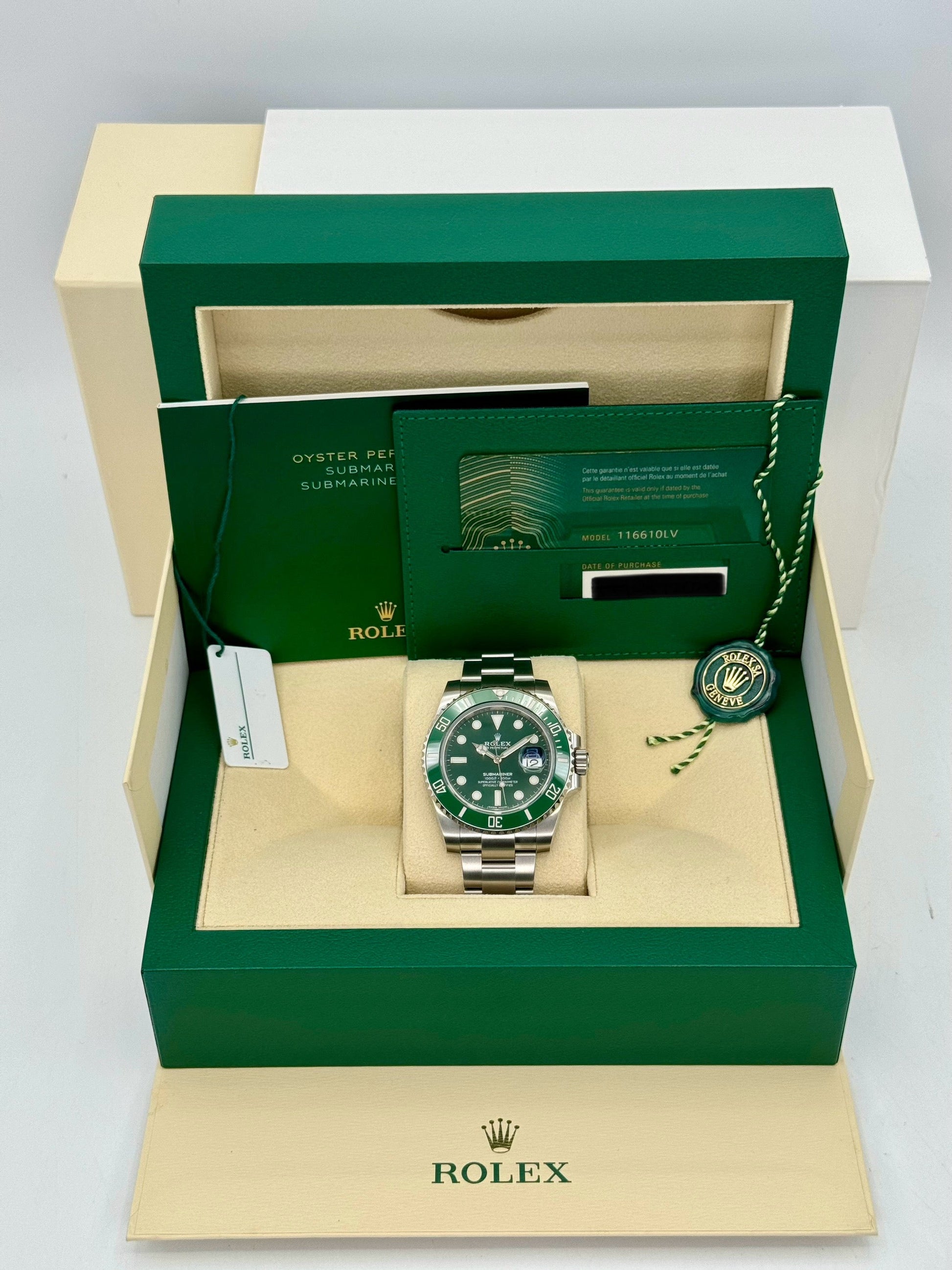NEW 2020 Rolex Submariner "Hulk" 40mm 116610LV Green Dial - MyWatchLLC