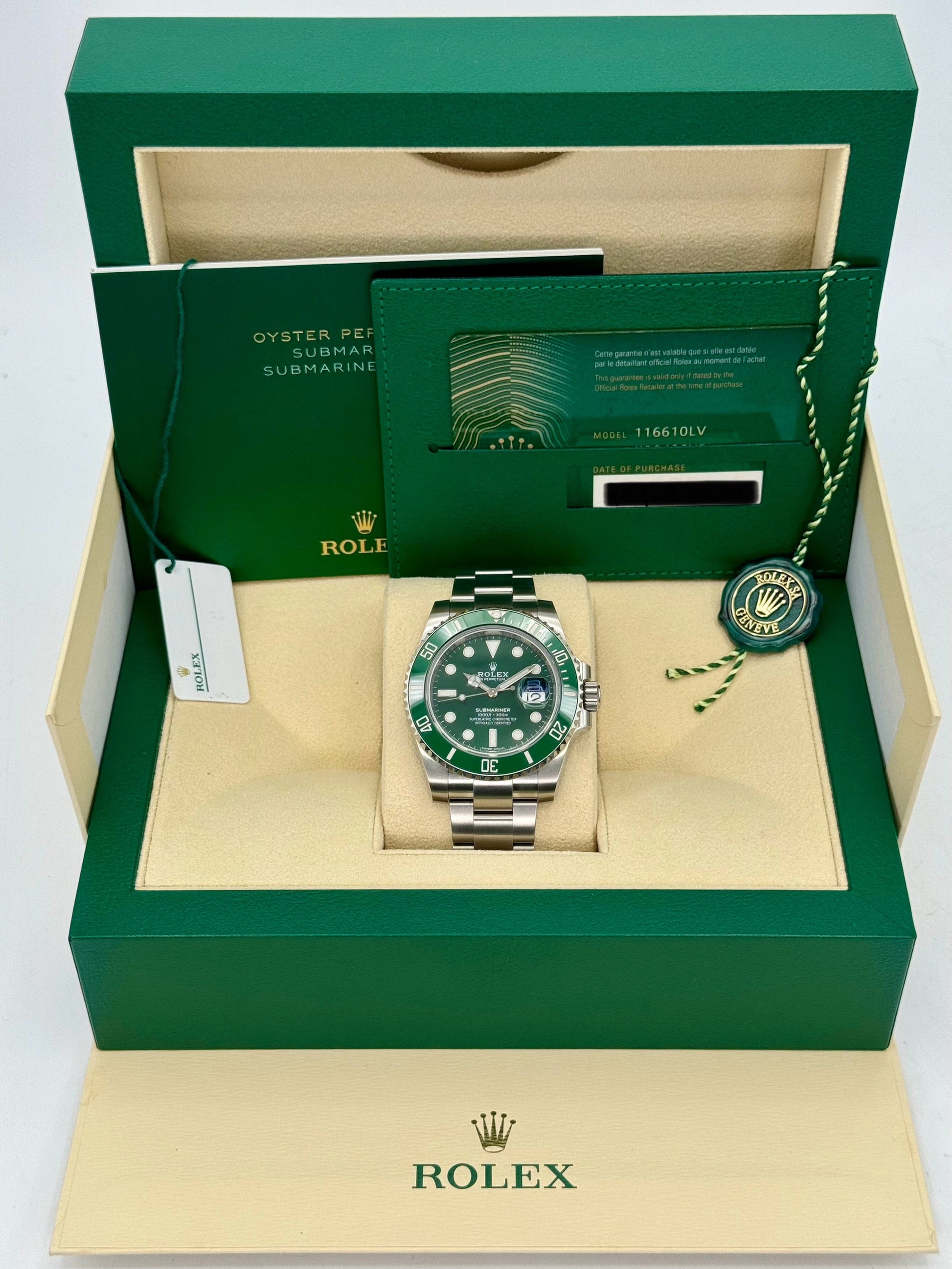 NEW 2020 Rolex Submariner "Hulk" 40mm 116610LV Green Dial - MyWatchLLC