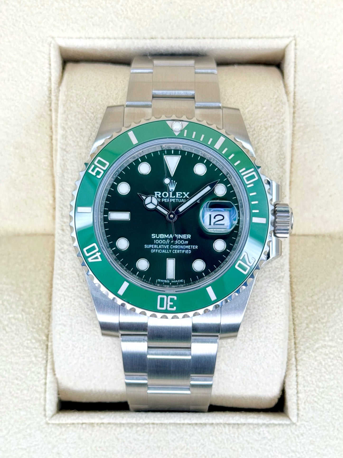 NEW 2020 Rolex Submariner "Hulk" 40mm 116610LV Green Dial - MyWatchLLC