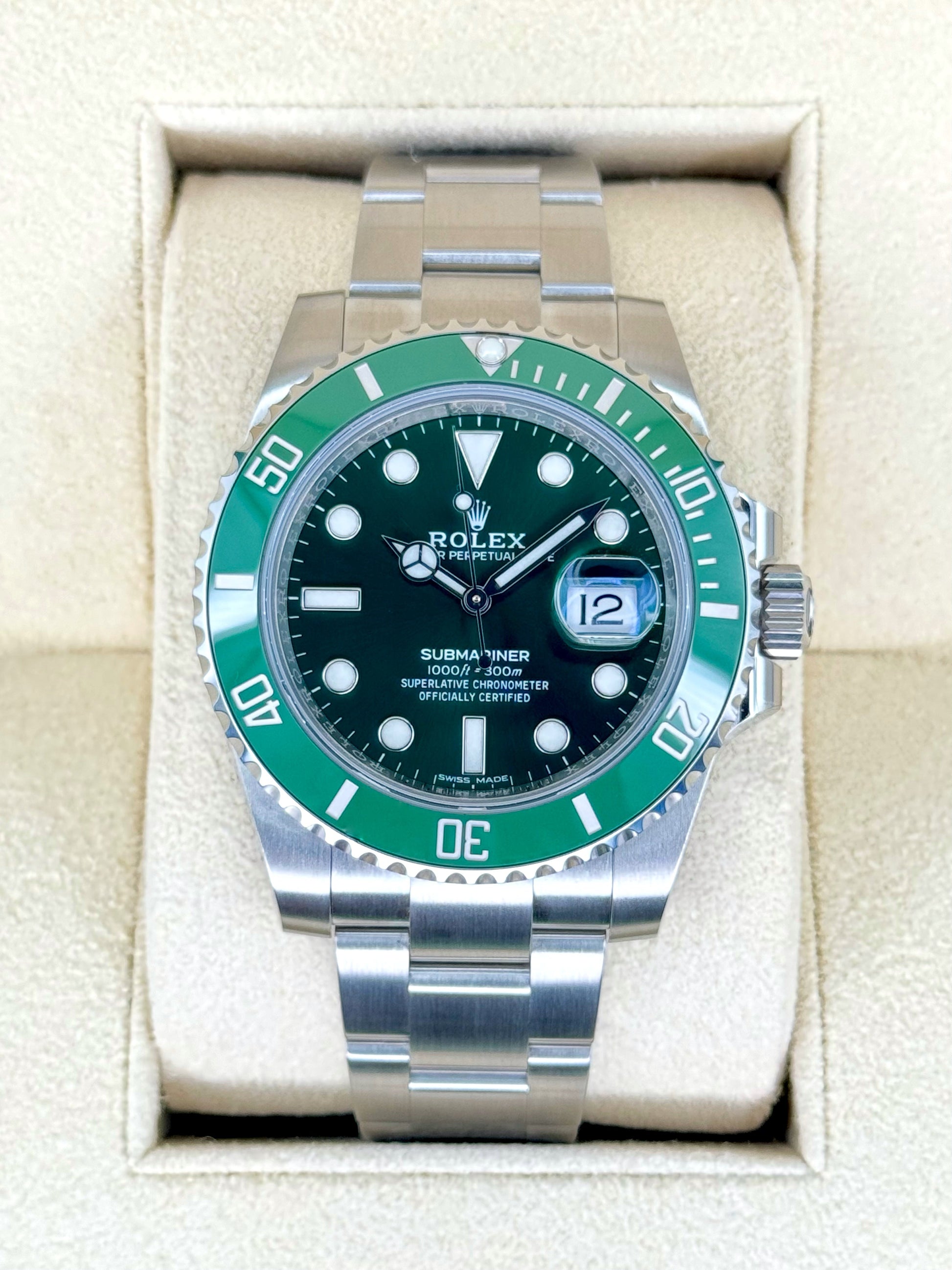 NEW 2020 Rolex Submariner "Hulk" 40mm 116610LV Green Dial - MyWatchLLC