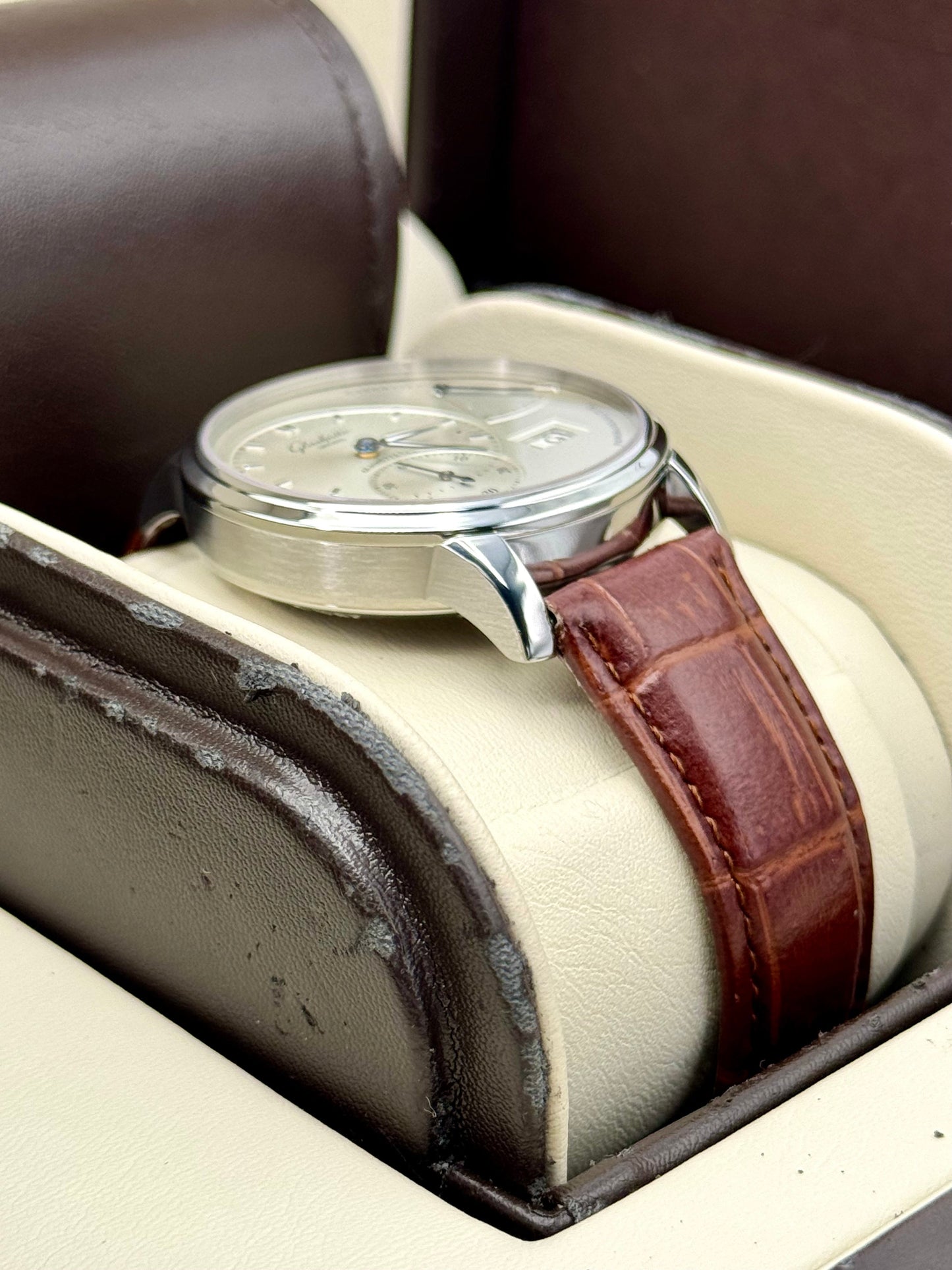 2015 Glashutte Original Panoreserve 40mm 1-65-01-22-12-04 Silver Dial - MyWatchLLC