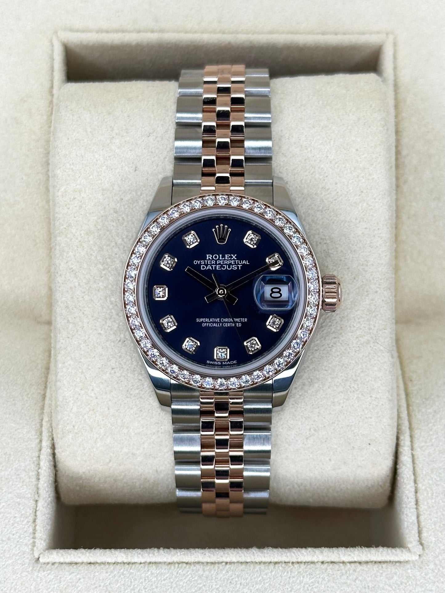 2017 Rolex Lady-Datejust 28mm 279381RBR Two-Tone Purple Diamond Dial - MyWatchLLC