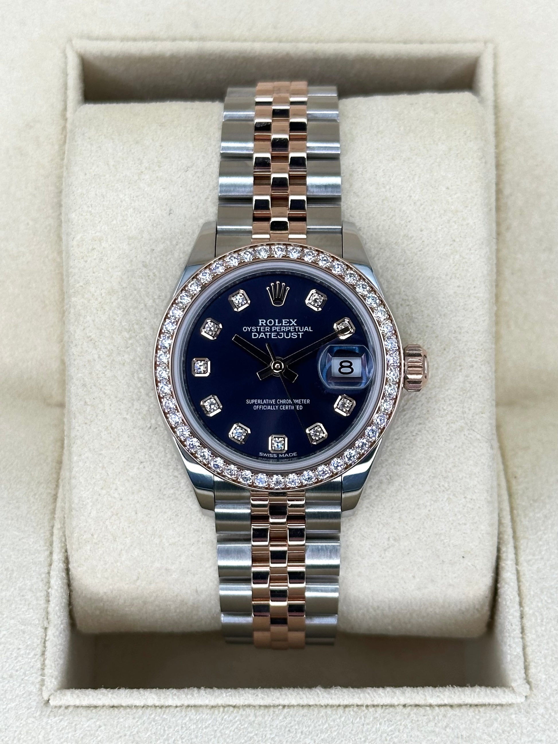 2017 Rolex Lady-Datejust 28mm 279381RBR Two-Tone Purple Diamond Dial - MyWatchLLC