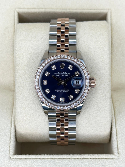 2017 Rolex Lady-Datejust 28mm 279381RBR Two-Tone Purple Diamond Dial - MyWatchLLC