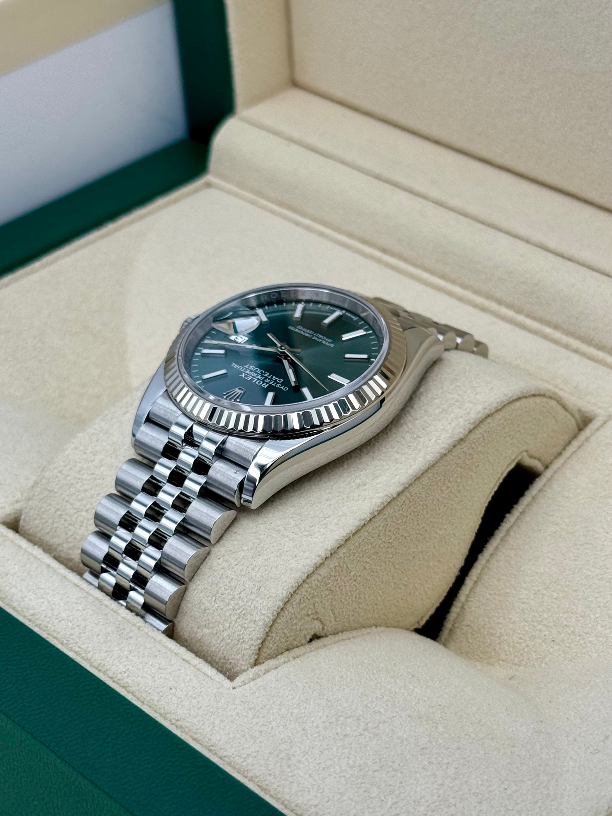 2024 Rolex Datejust 36mm 126234 Stainless Steel Jubilee Green Dial - MyWatchLLC