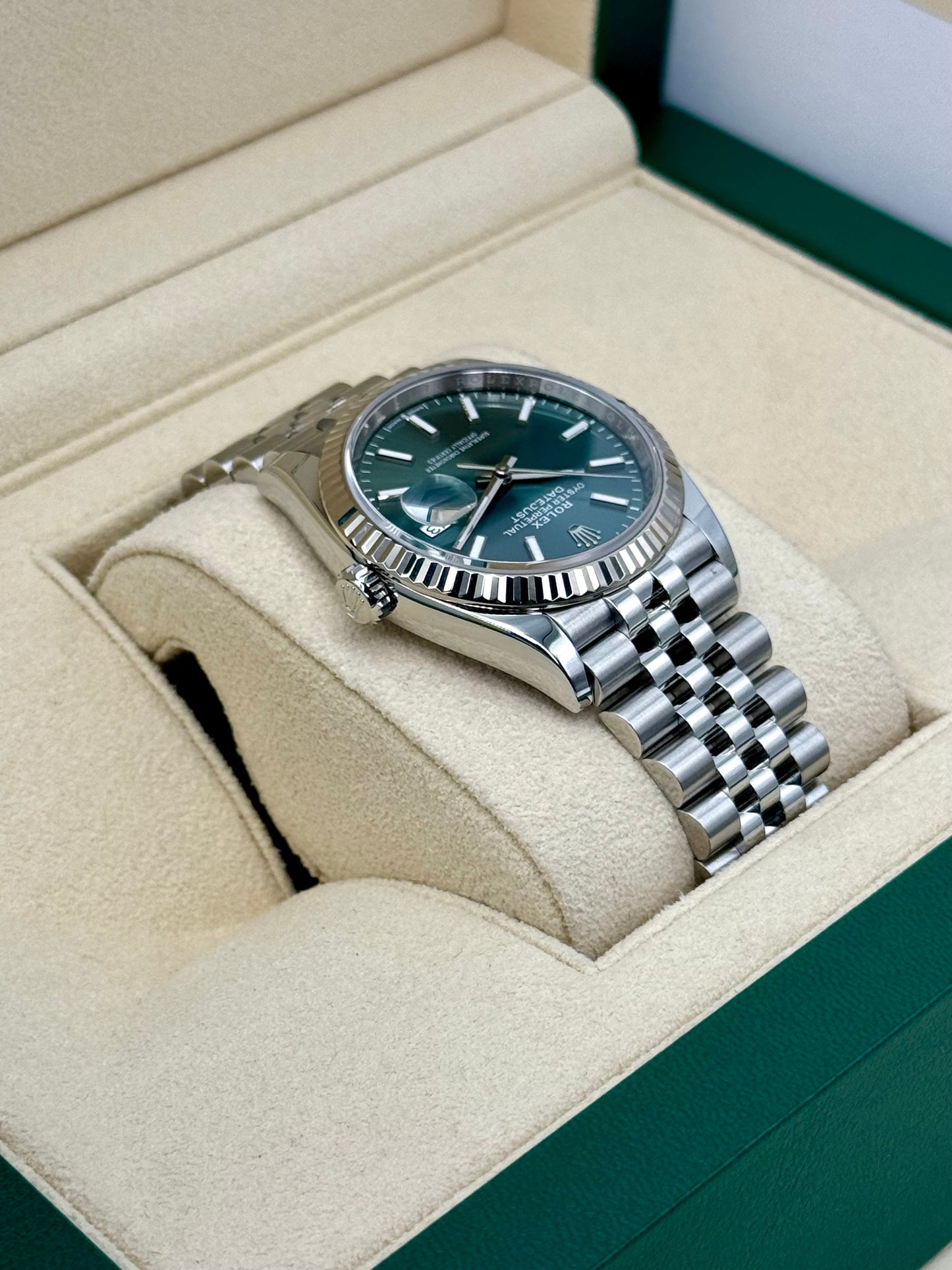 2024 Rolex Datejust 36mm 126234 Stainless Steel Jubilee Green Dial - MyWatchLLC