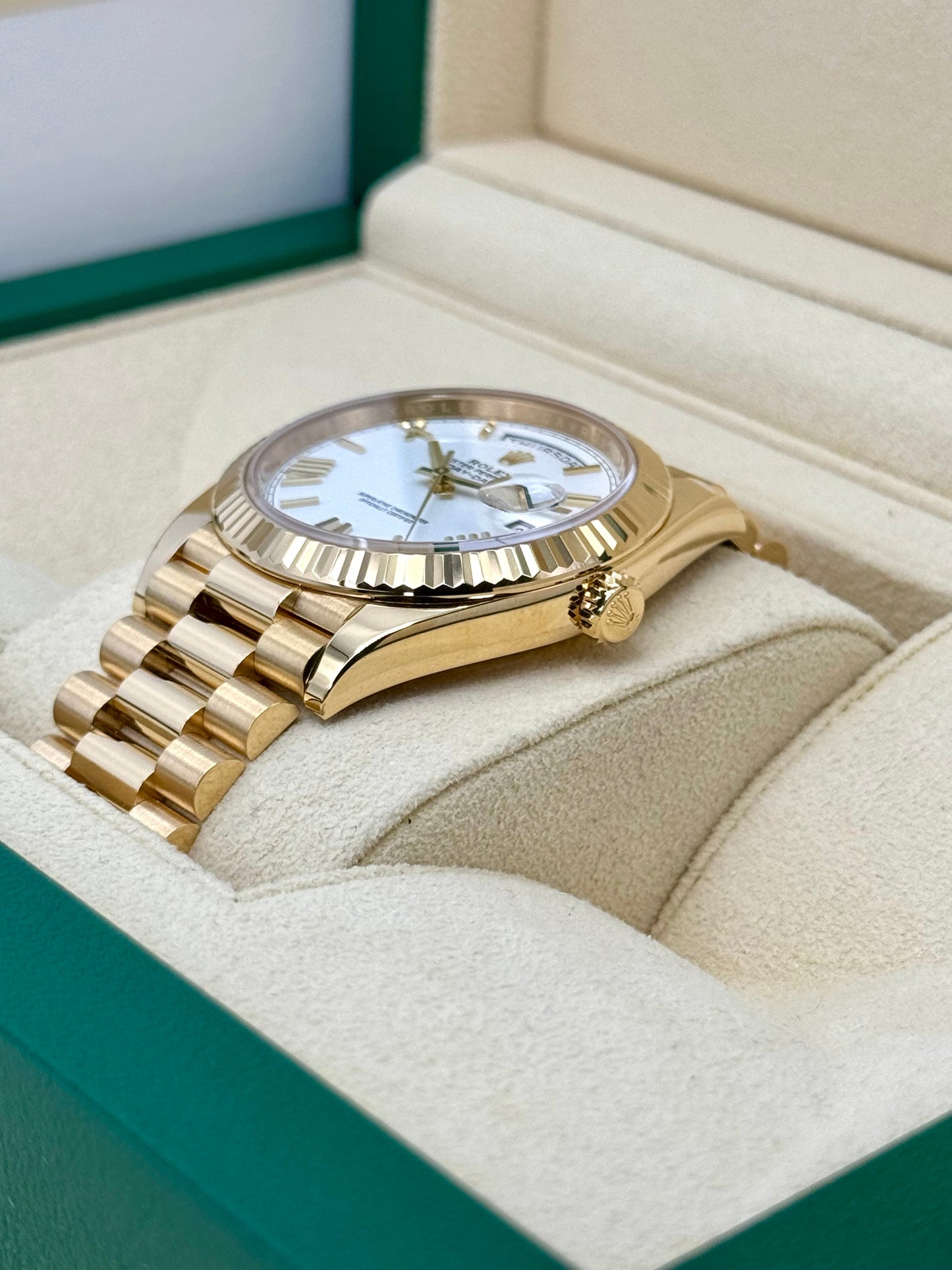 2022 Rolex Day-Date 40mm 228238 Presidential White Roman Numeral Dial - MyWatchLLC