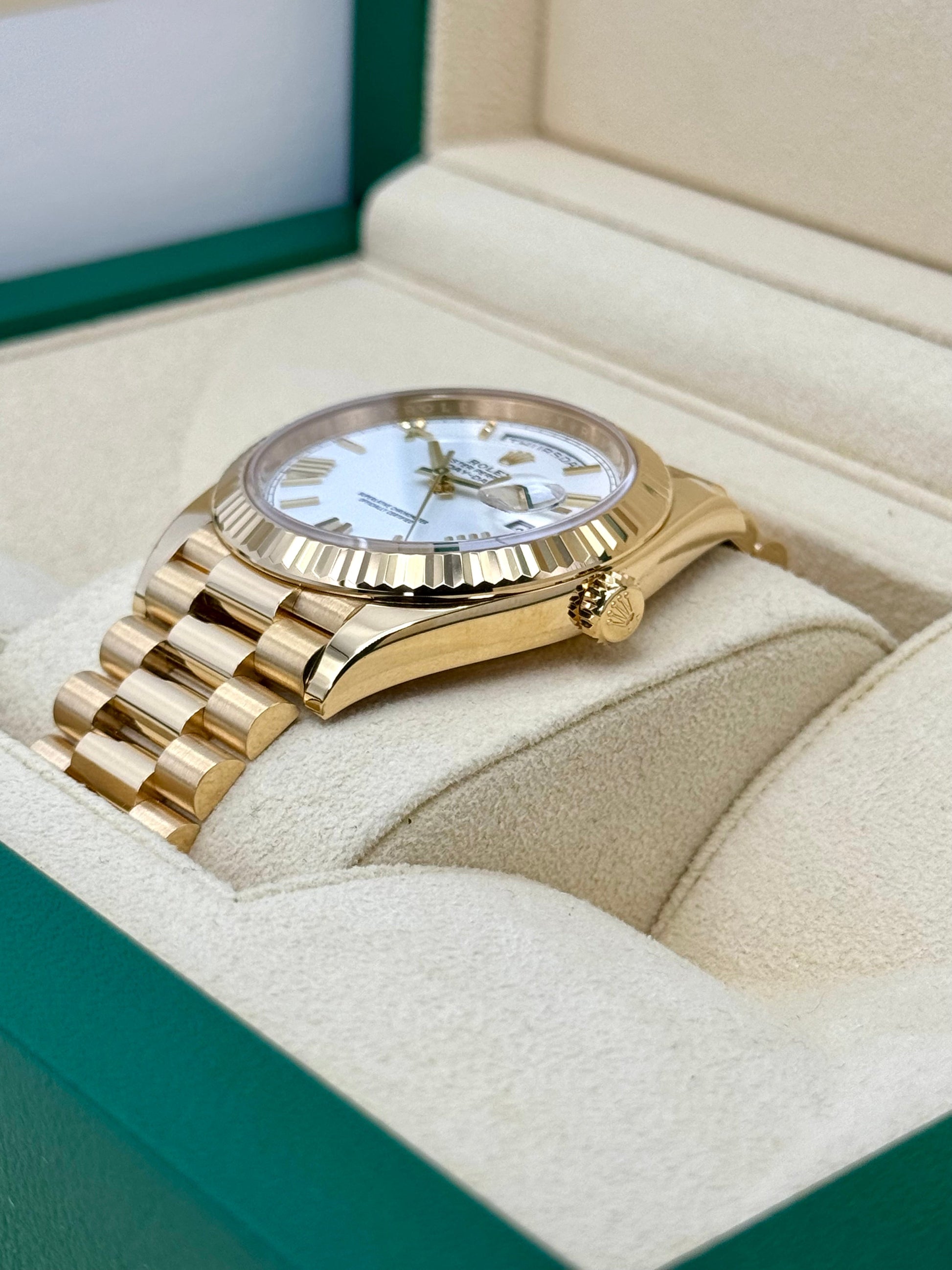 2022 Rolex Day-Date 40mm 228238 Presidential White Roman Numeral Dial - MyWatchLLC