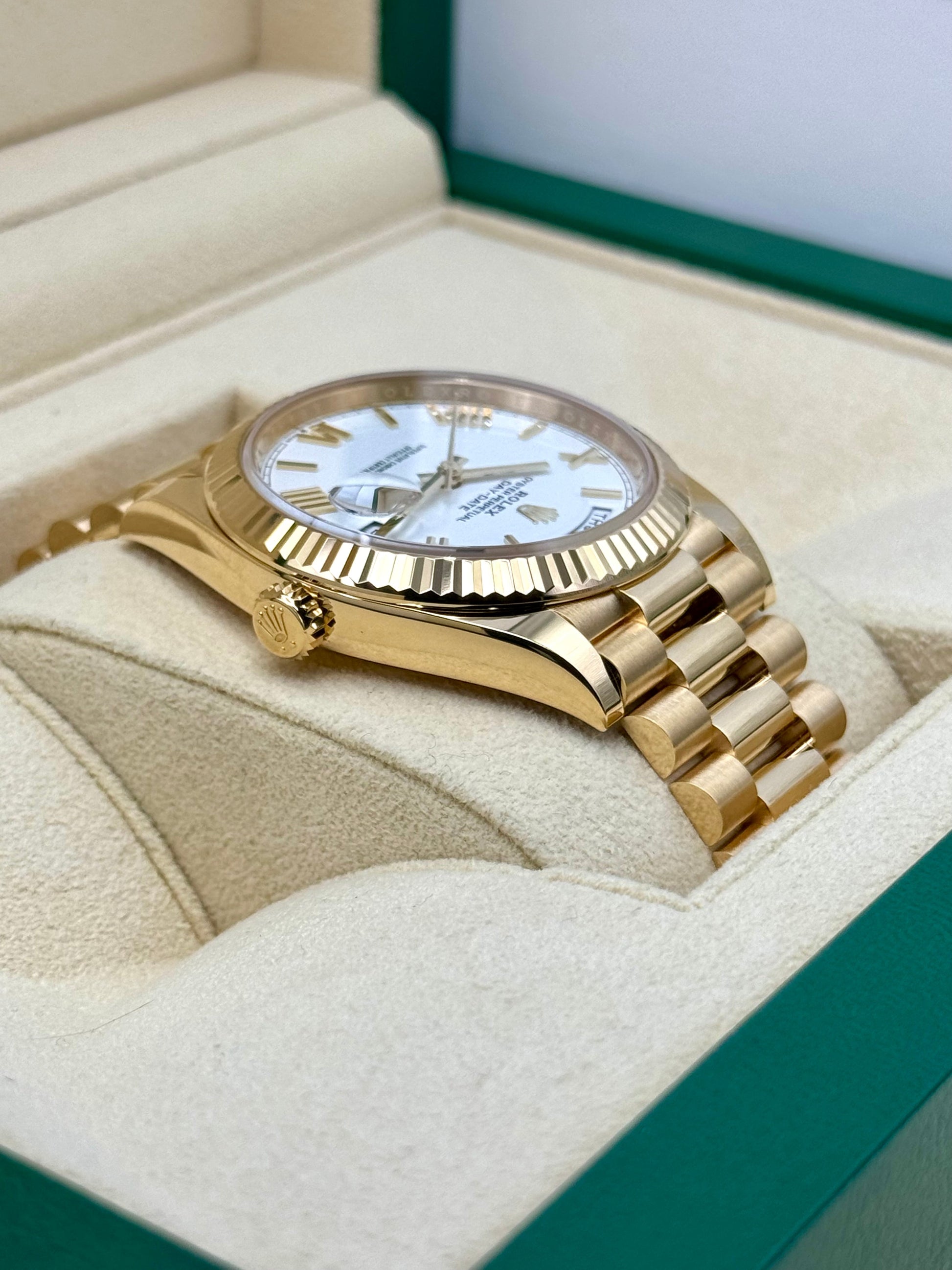 2022 Rolex Day-Date 40mm 228238 Presidential White Roman Numeral Dial - MyWatchLLC