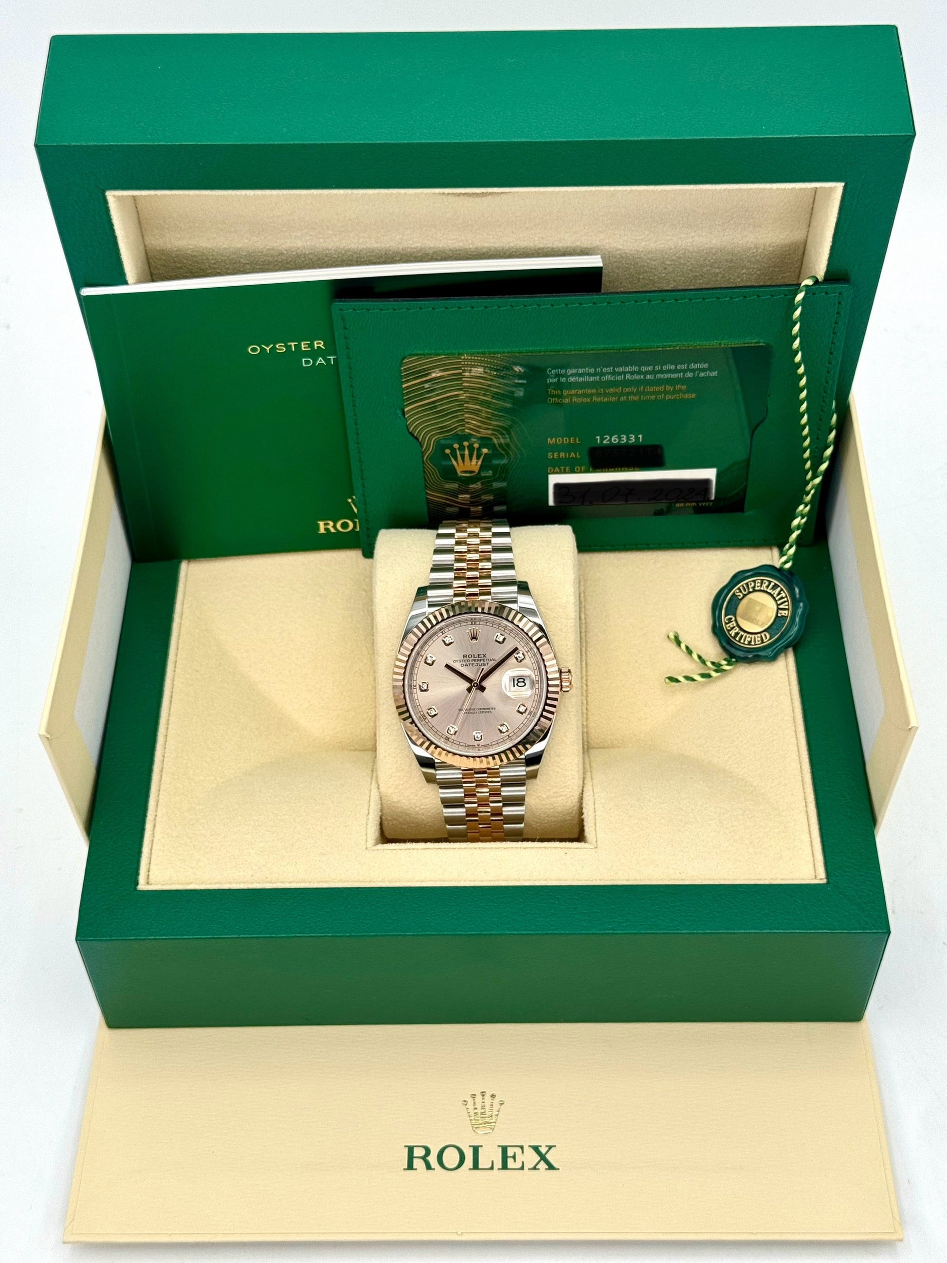 NEW 2024 Rolex Datejust 41mm 126331 Two-Tone Jubilee Sundust Diamond Dial - MyWatchLLC