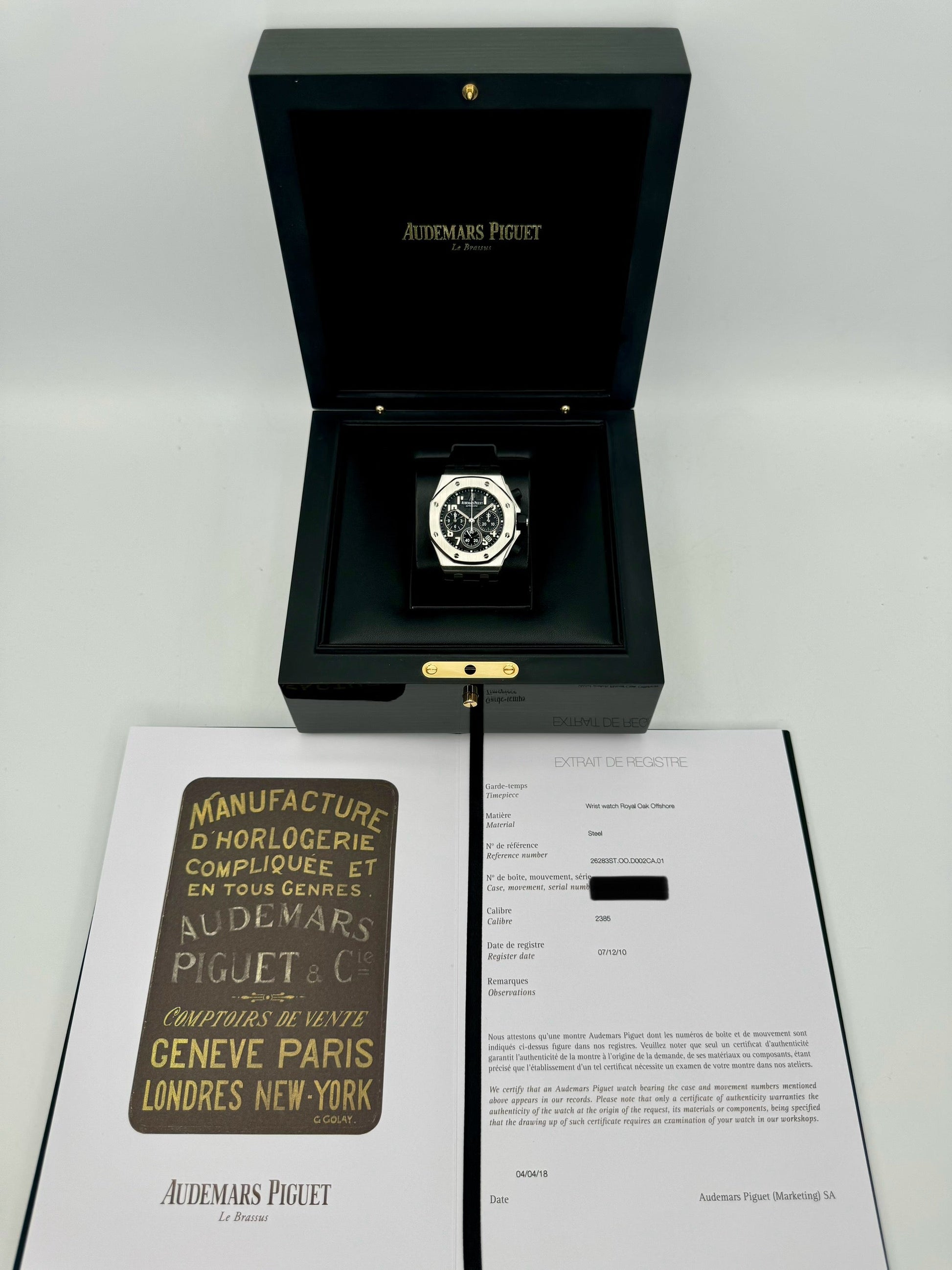 2010 Audemars Piguet Royal Oak Offshore 37mm 26283ST Black Dial - MyWatchLLC
