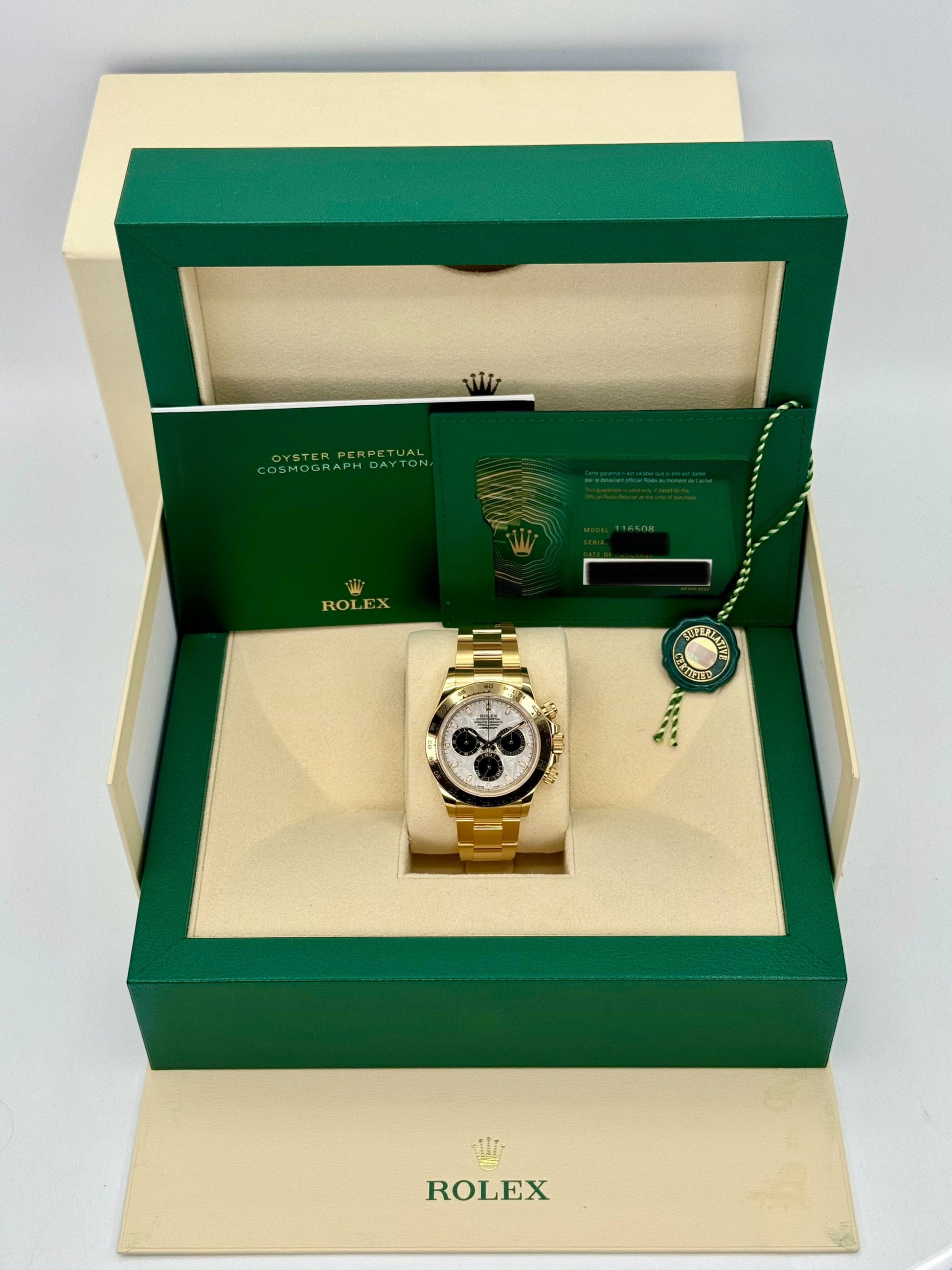 NEW 2023 Rolex Daytona 40mm 116508 Yellow Gold Meteorite Dial - MyWatchLLC