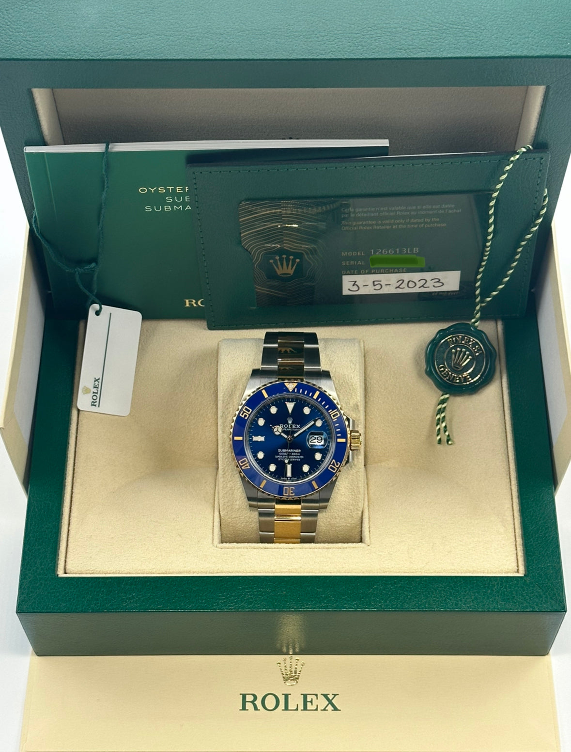 2023 Rolex Submariner Date “Bluesyâ€?41mm 126613LB Two-Tone Blue Dial - MyWatchLLC