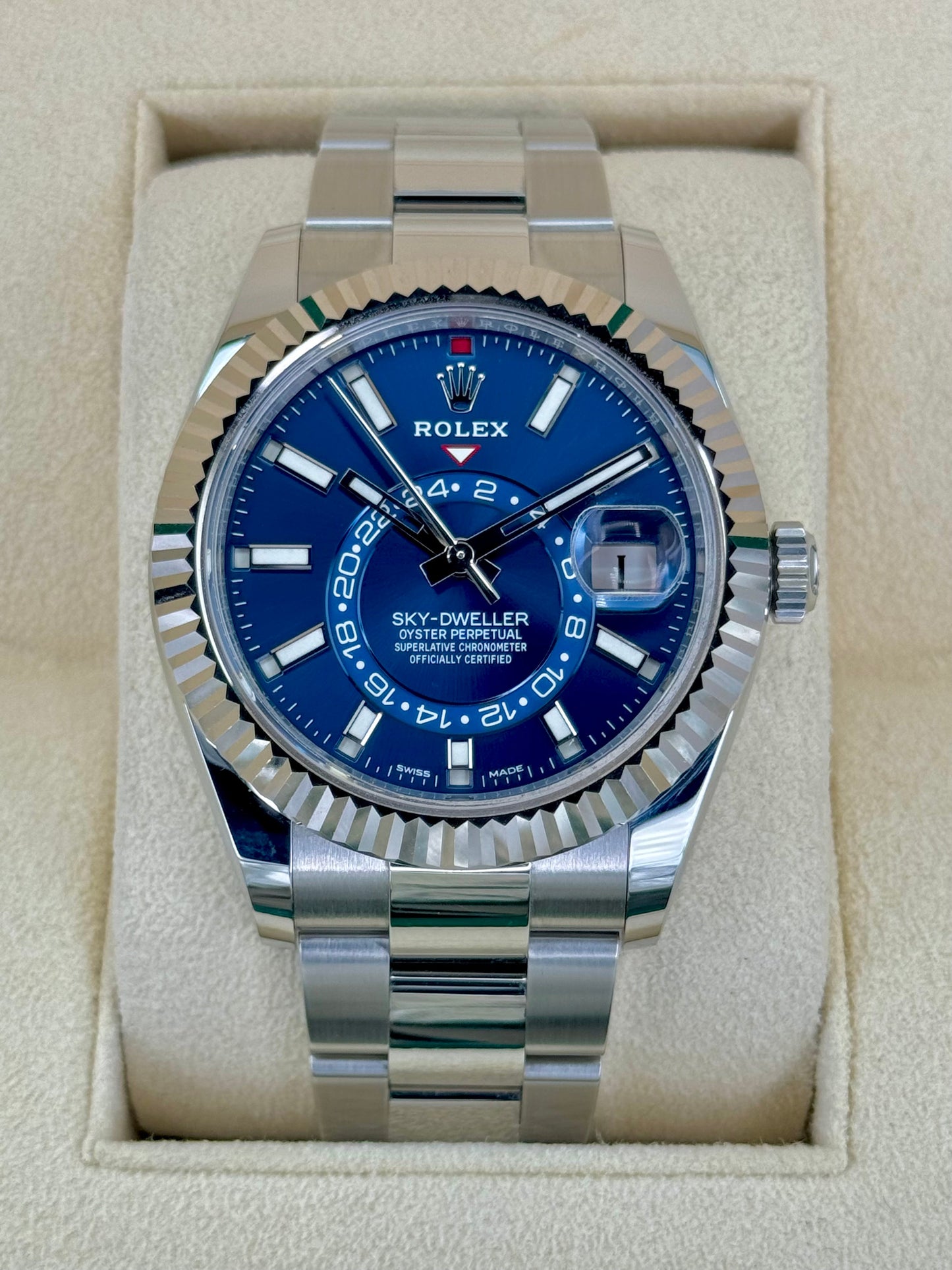 2022 Rolex Sky-Dweller 42mm 326934 Stainless Steel Oyster Blue Dial - MyWatchLLC