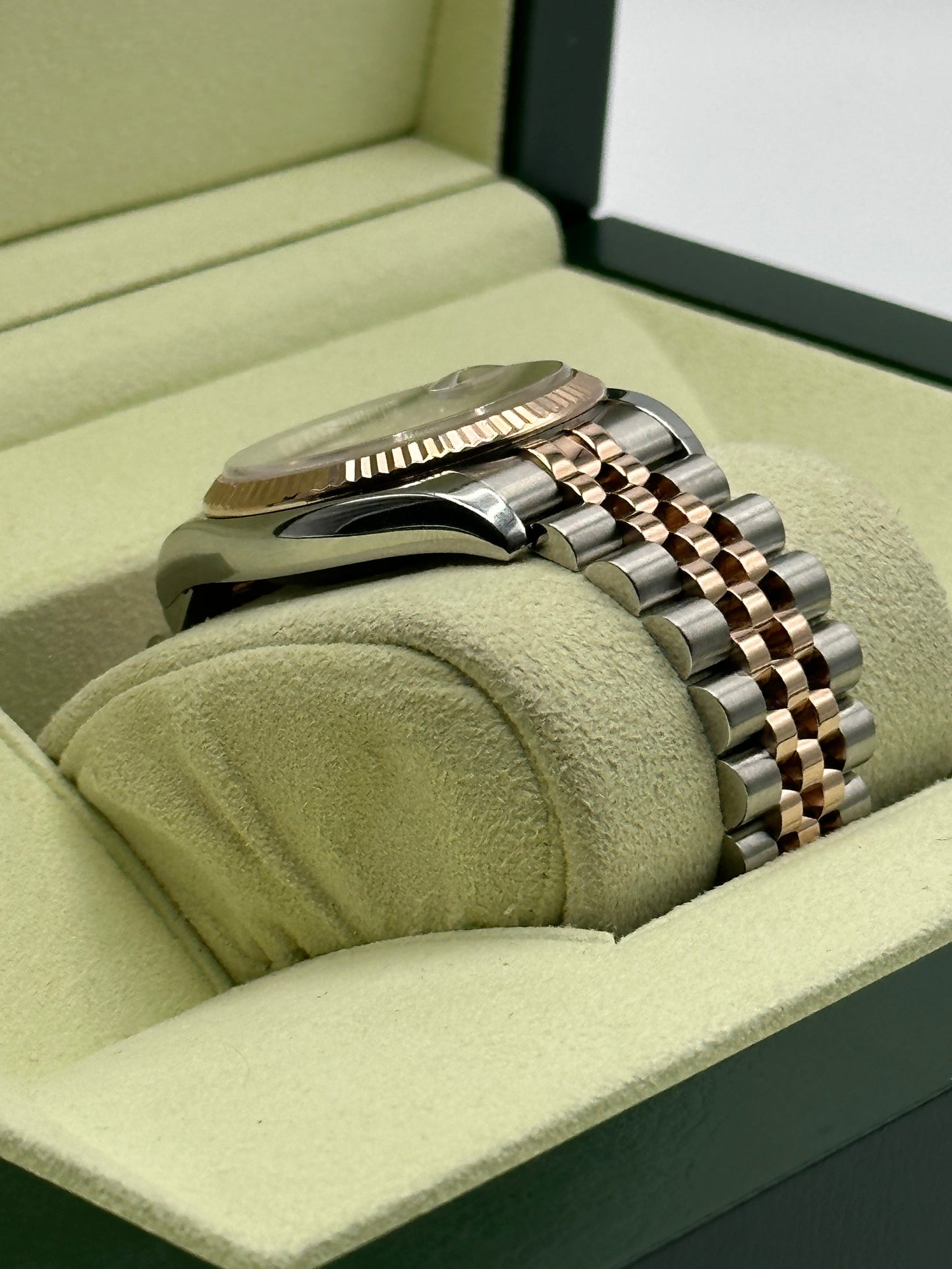 2010 Rolex Datejust 36mm 116231 Two-Tone Rose Gold Pink Diamond Dial - MyWatchLLC