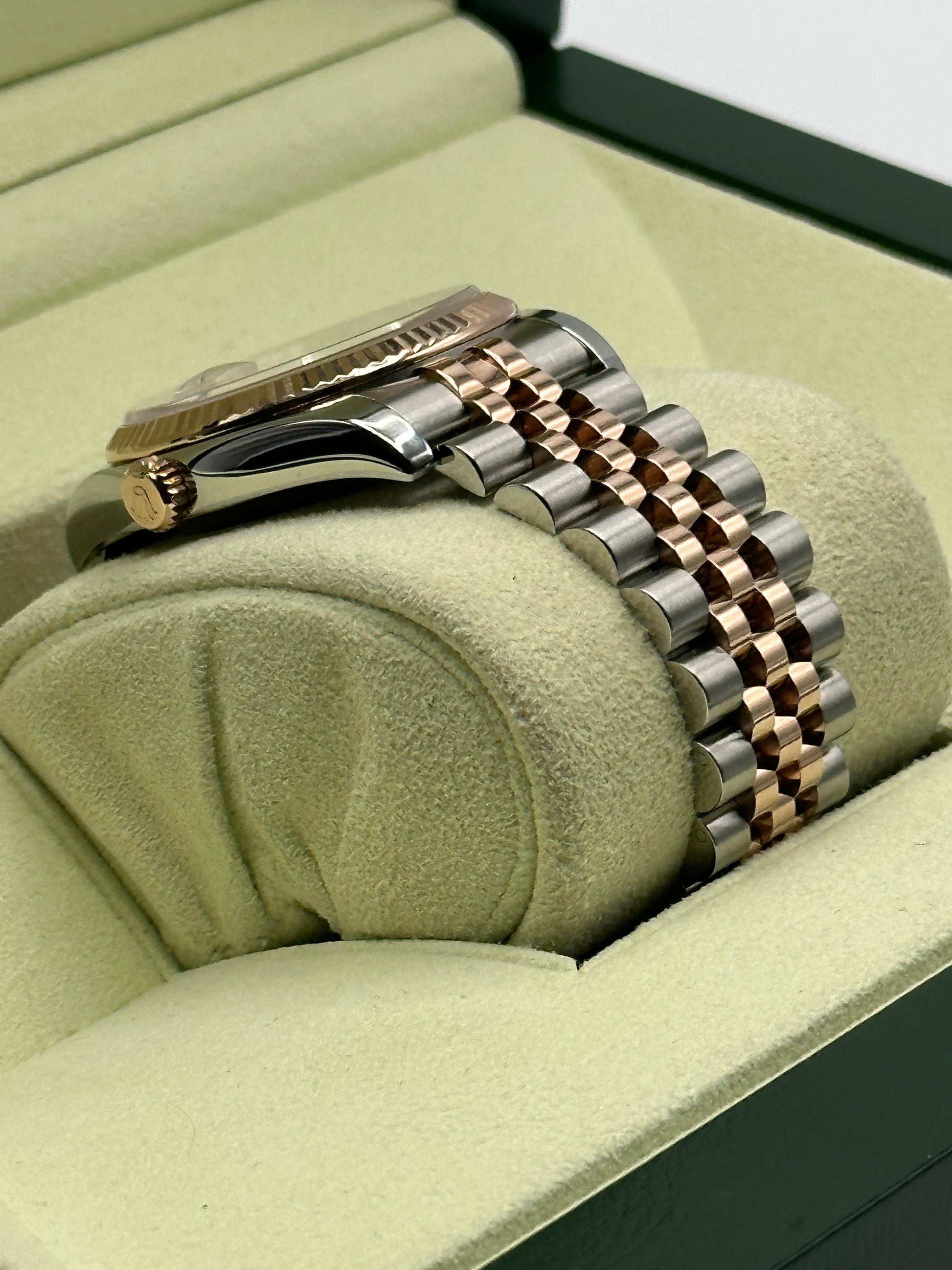 2010 Rolex Datejust 36mm 116231 Two-Tone Rose Gold Pink Diamond Dial - MyWatchLLC