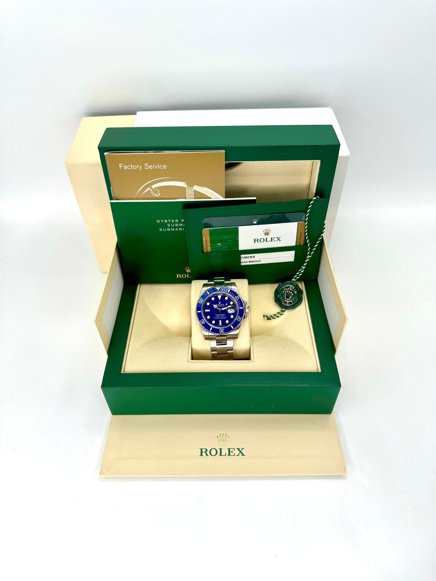 2017 Rolex Submariner Date "Smurf" 40mm 116619LB White Gold Blue Dial - MyWatchLLC