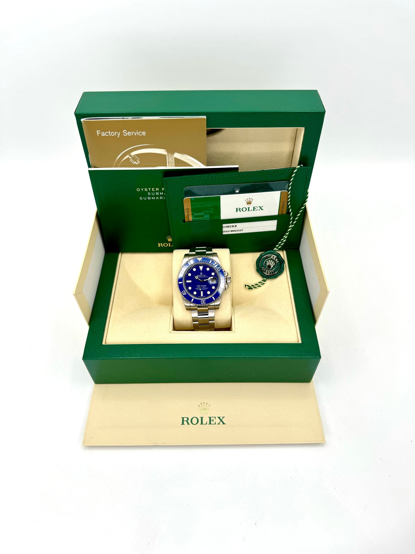2017 Rolex Submariner Date "Smurf" 40mm 116619LB White Gold Blue Dial - MyWatchLLC