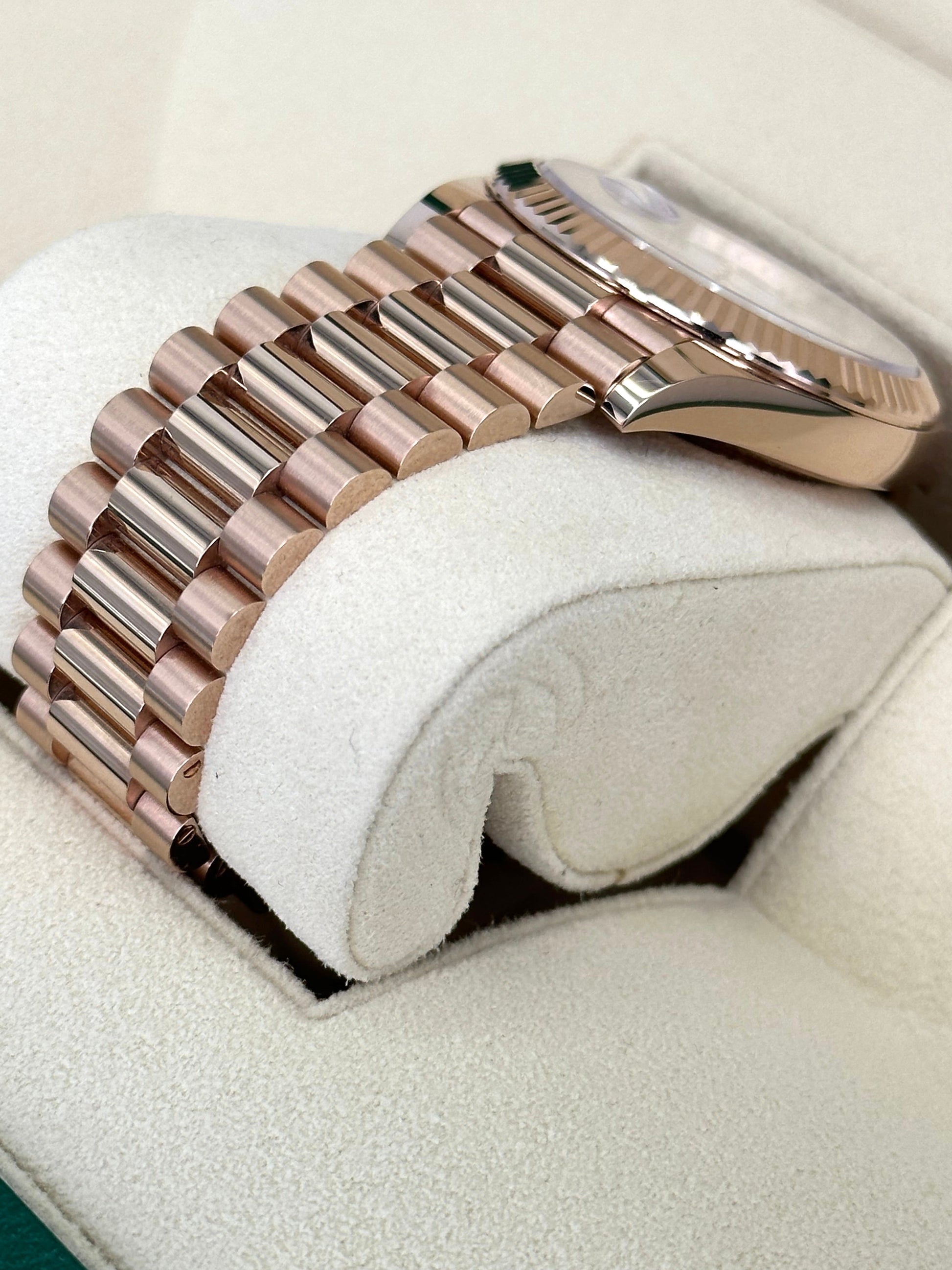 NEW 2024 Rolex Day-Date 228235 Rose Gold White Roman Numeral Dial - MyWatchLLC