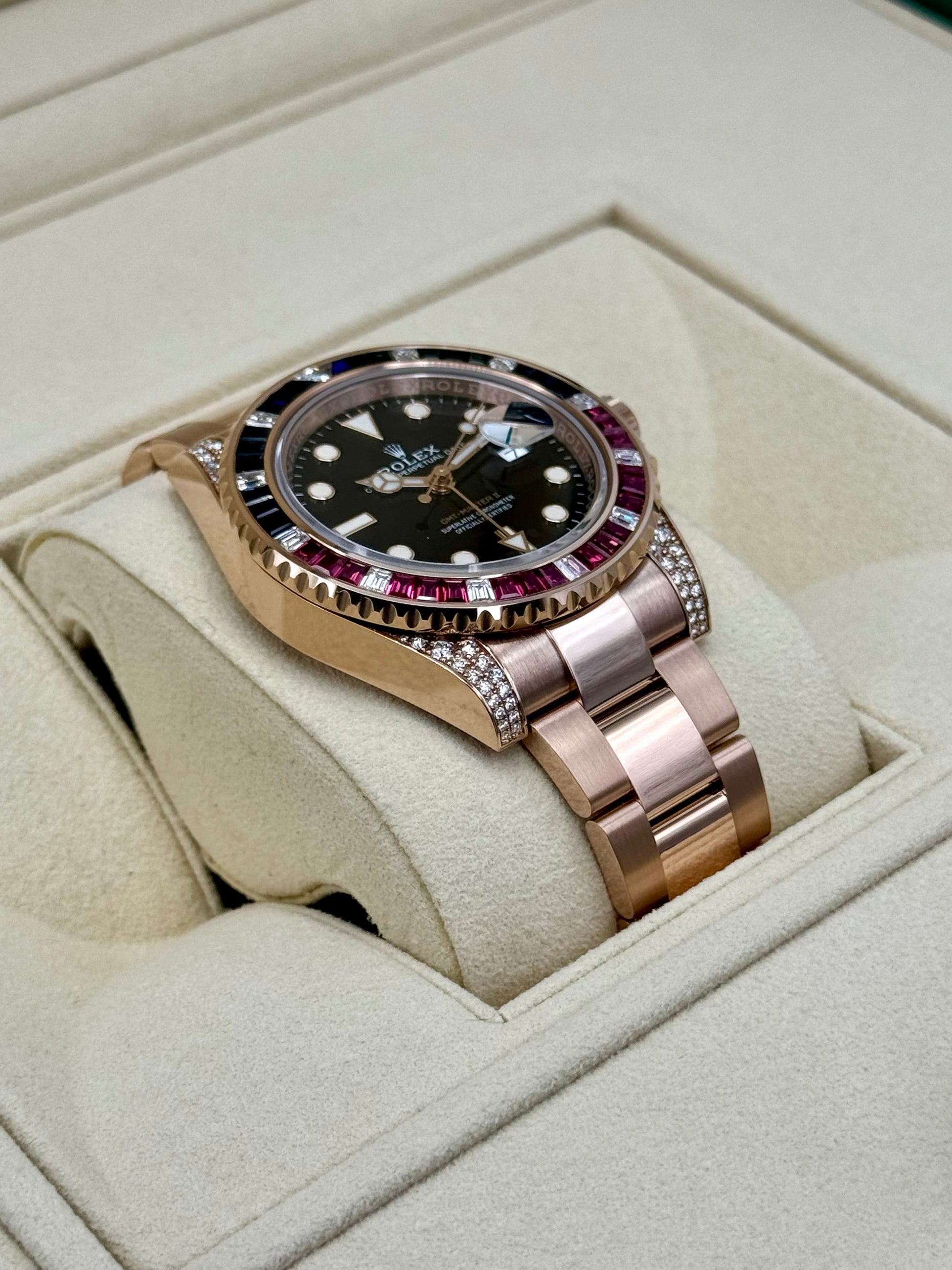 2021 Rolex GMT-Master II 40mm 126755SARU Rose Gold Sapphire and Ruby - MyWatchLLC